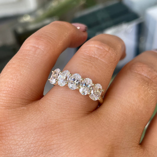 9ct Gold Oval CZ Eternity Ring