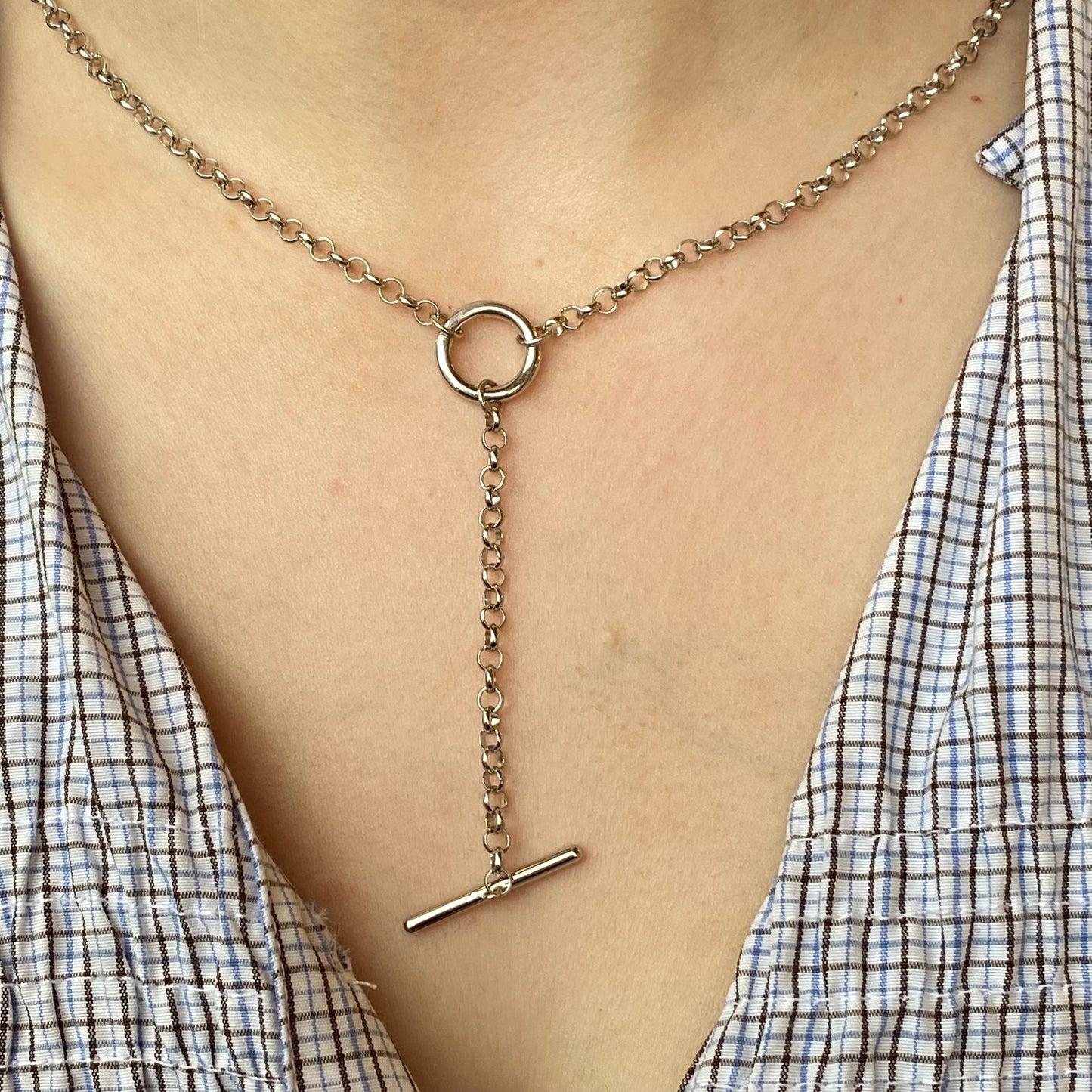 Silver T-Bar Lariat Necklace | 45+8cm - John Ross Jewellers