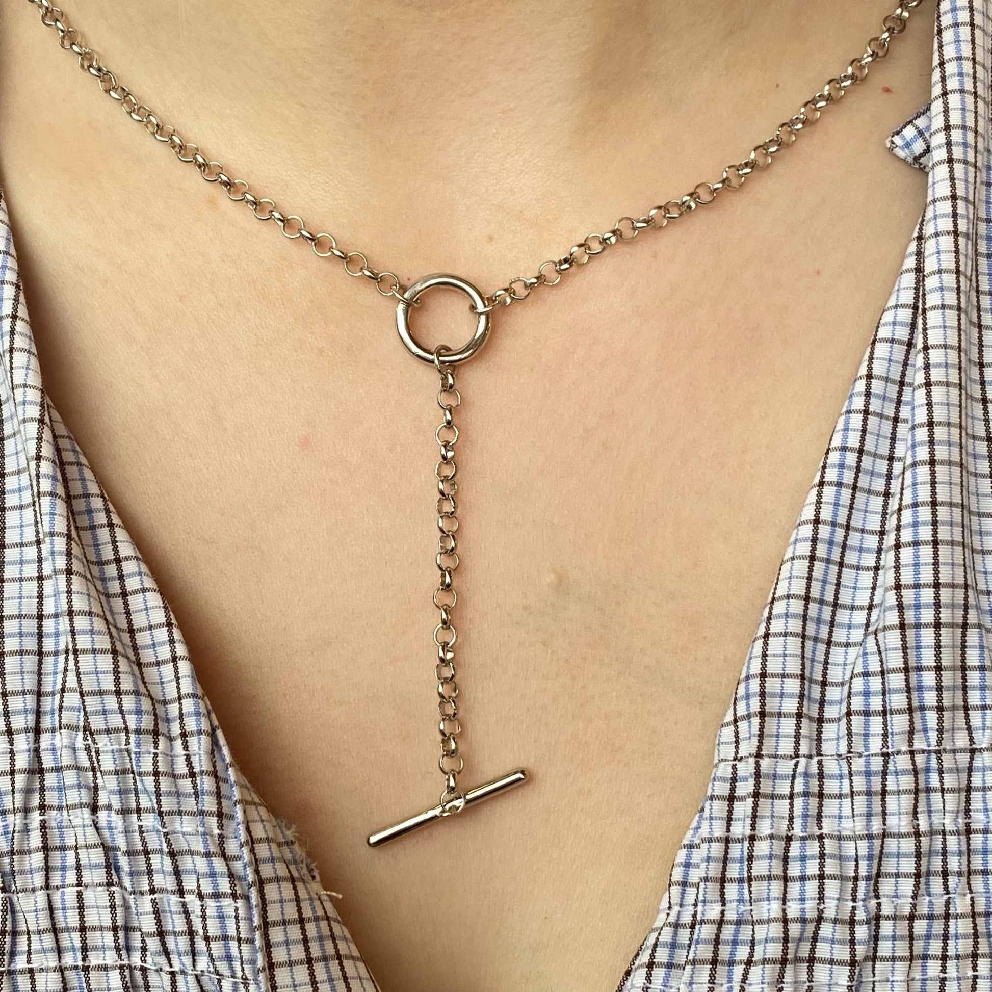 Silver T-Bar Lariat Necklace | 45+8cm - John Ross Jewellers