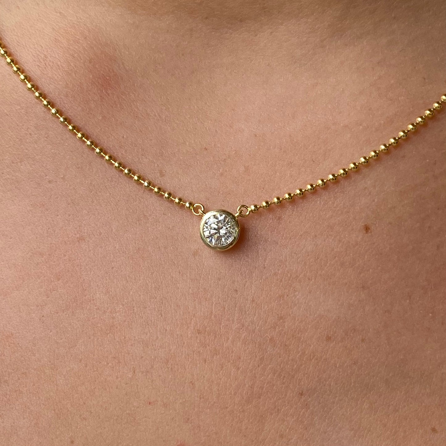 Sunshine CZ Solitaire Necklace | 40+5cm