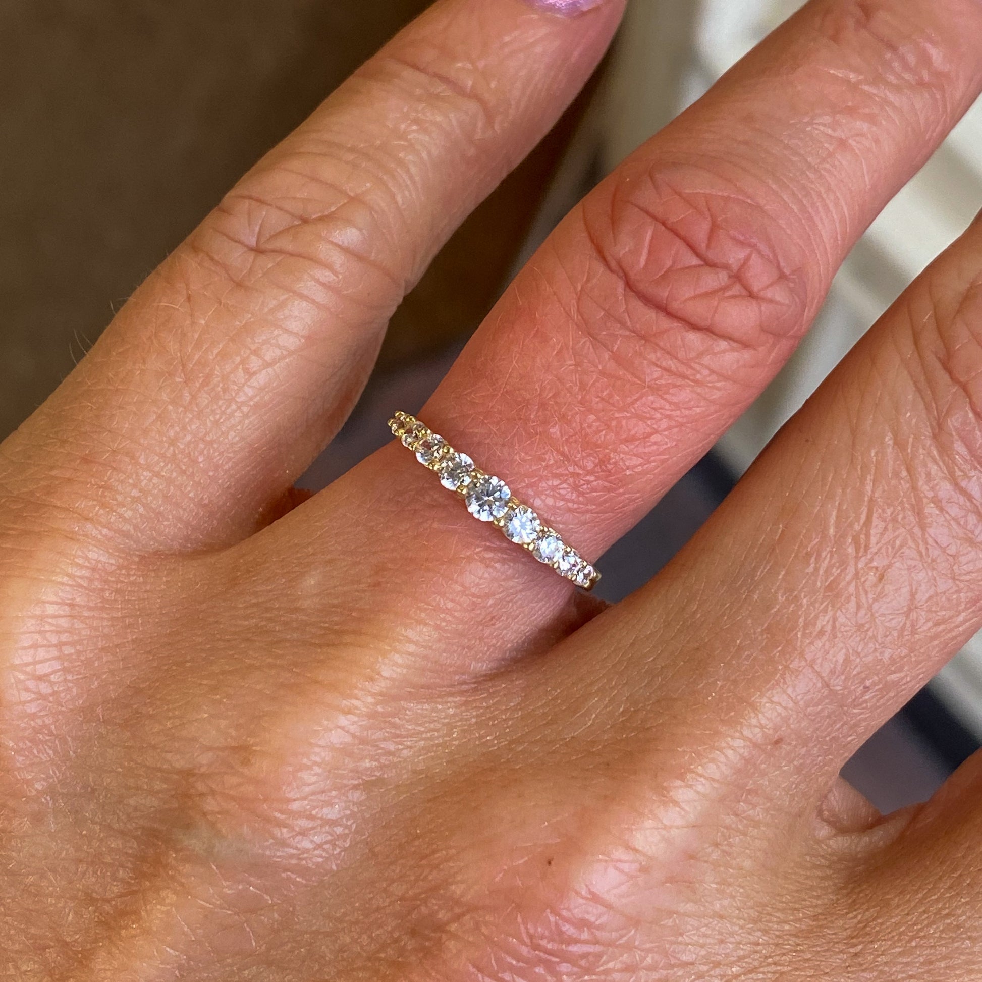 9ct Gold CZ Graduated Eternity Ring - John Ross Jewellers