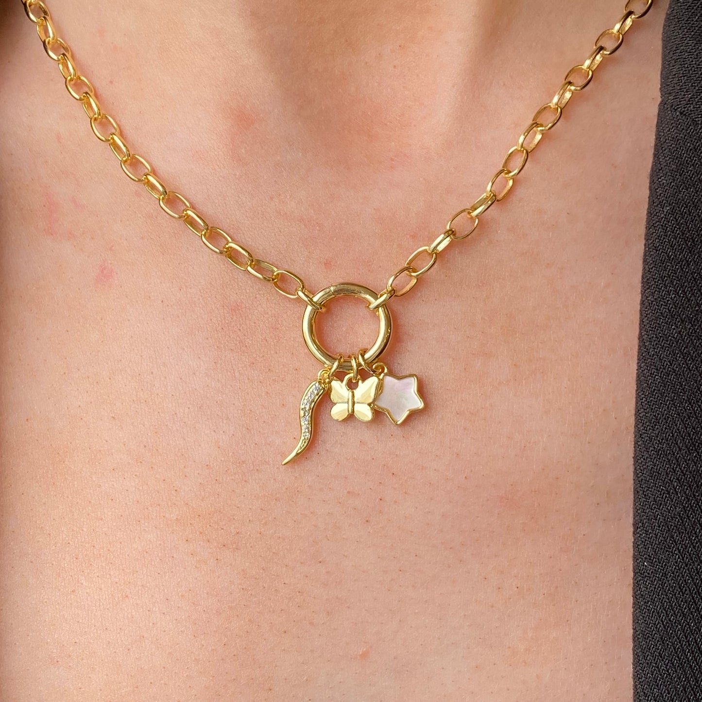 Sunshine Charming Necklace | 42+2cm | Star, Butterfly & Cornucopia - John Ross Jewellers