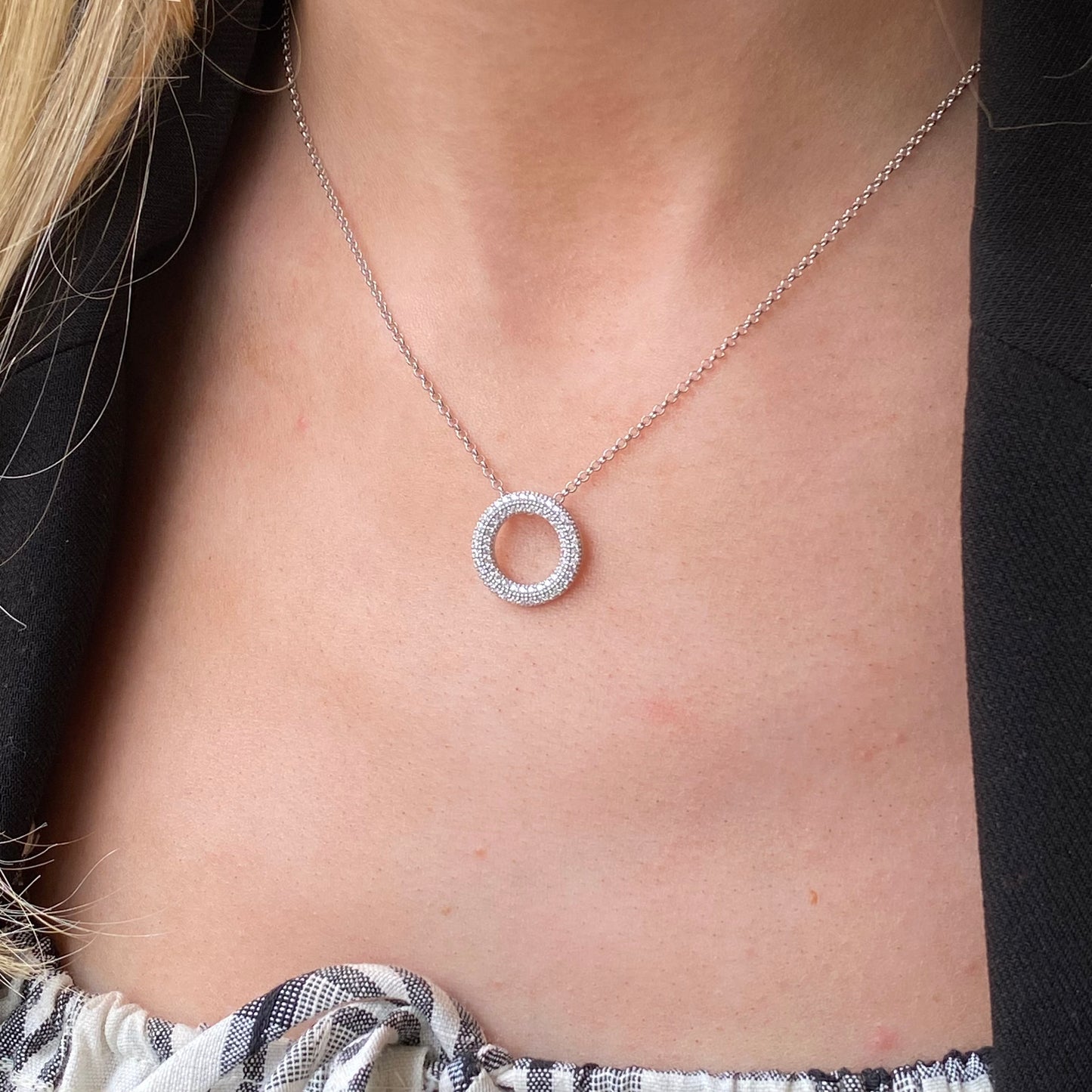 Silver CZ Eternity Necklace | 42+5cm - John Ross Jewellers