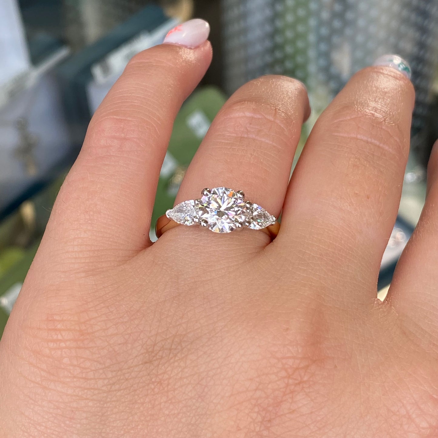 18ct Gold Trilogy Engagement Ring | Certificated Lab 2.23ct