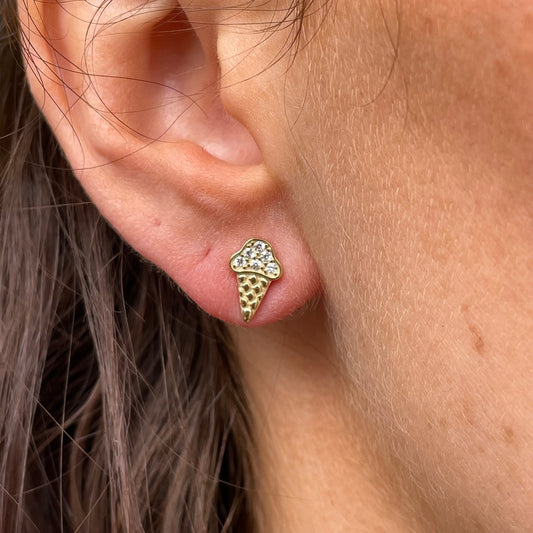 Sunshine CZ Icecream Cone Stud Earrings - John Ross Jewellers