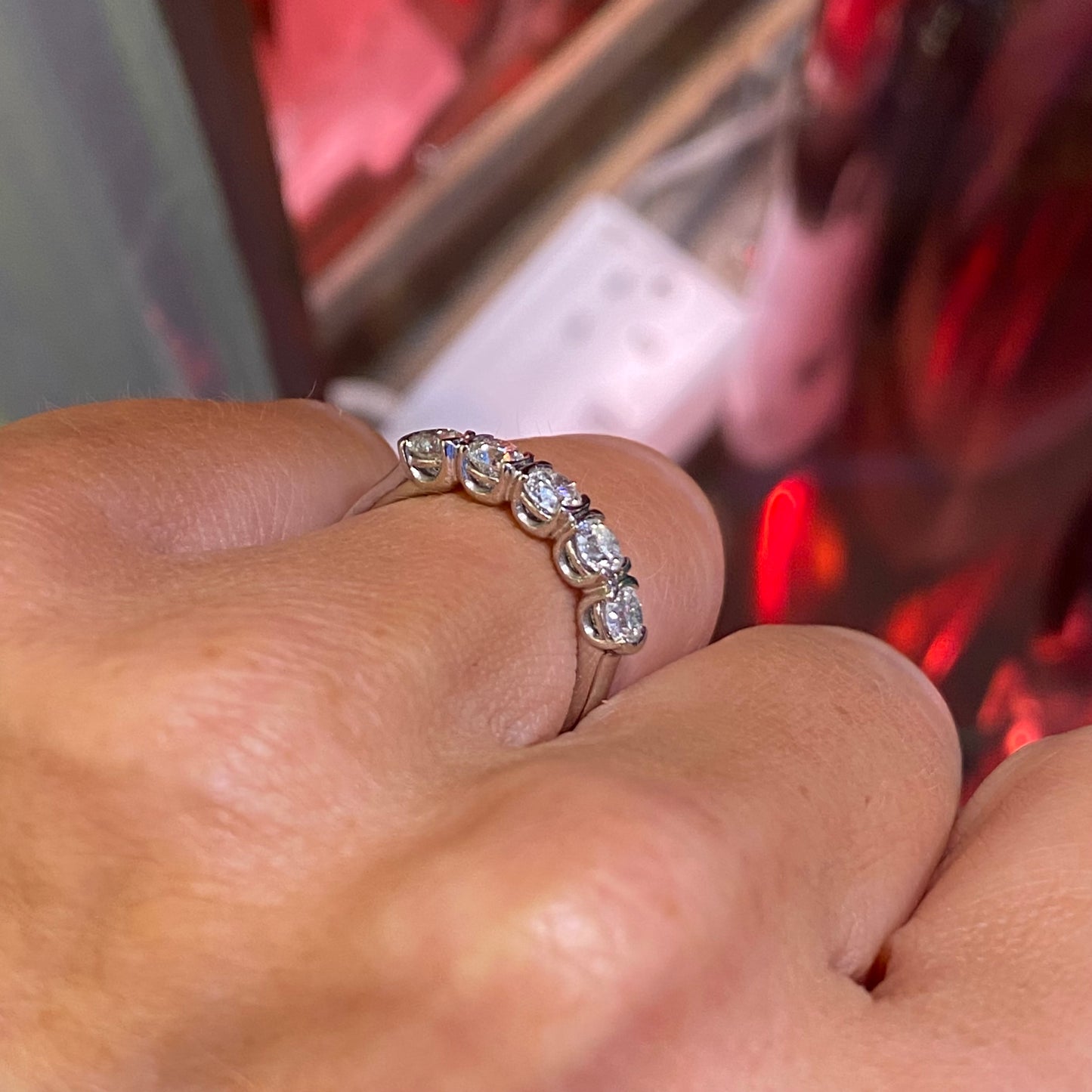 Platinum 1.18ct Five Stone Diamond Eternity Ring