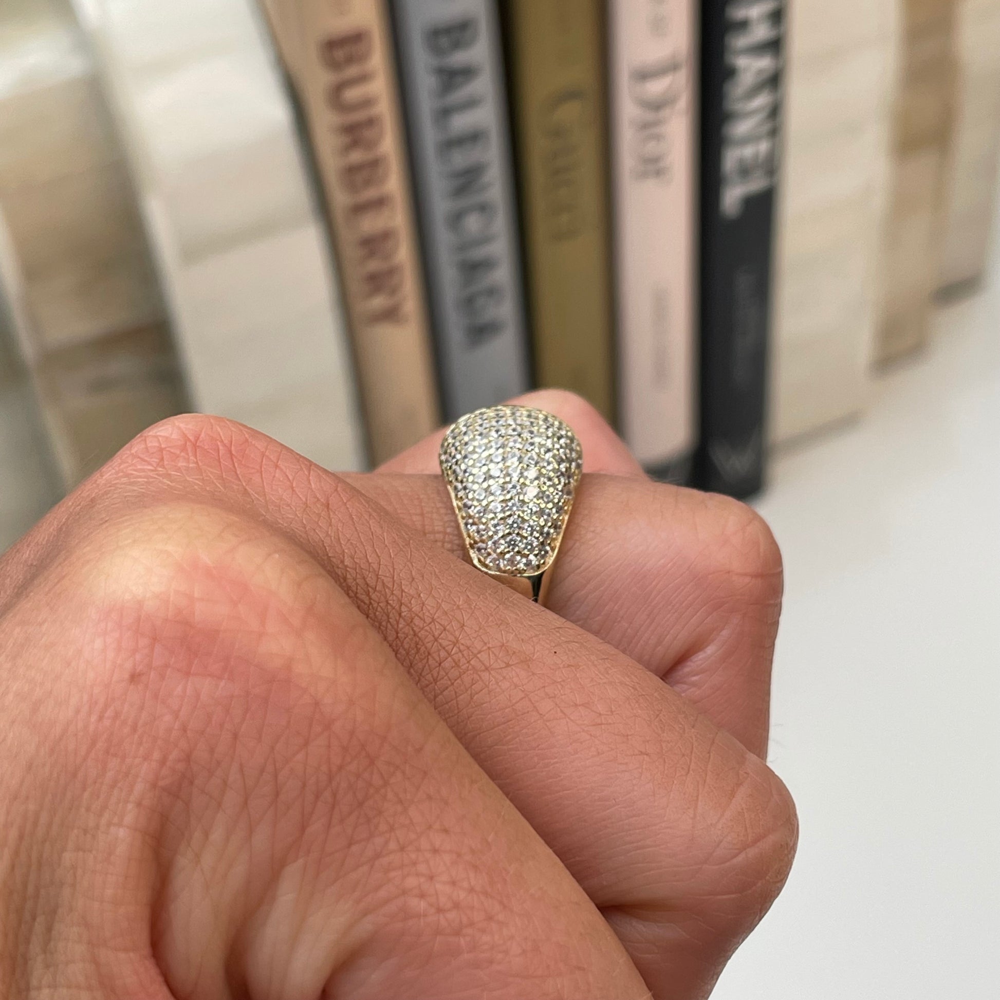 Sunshine White Enamel & CZ Ring - John Ross Jewellers