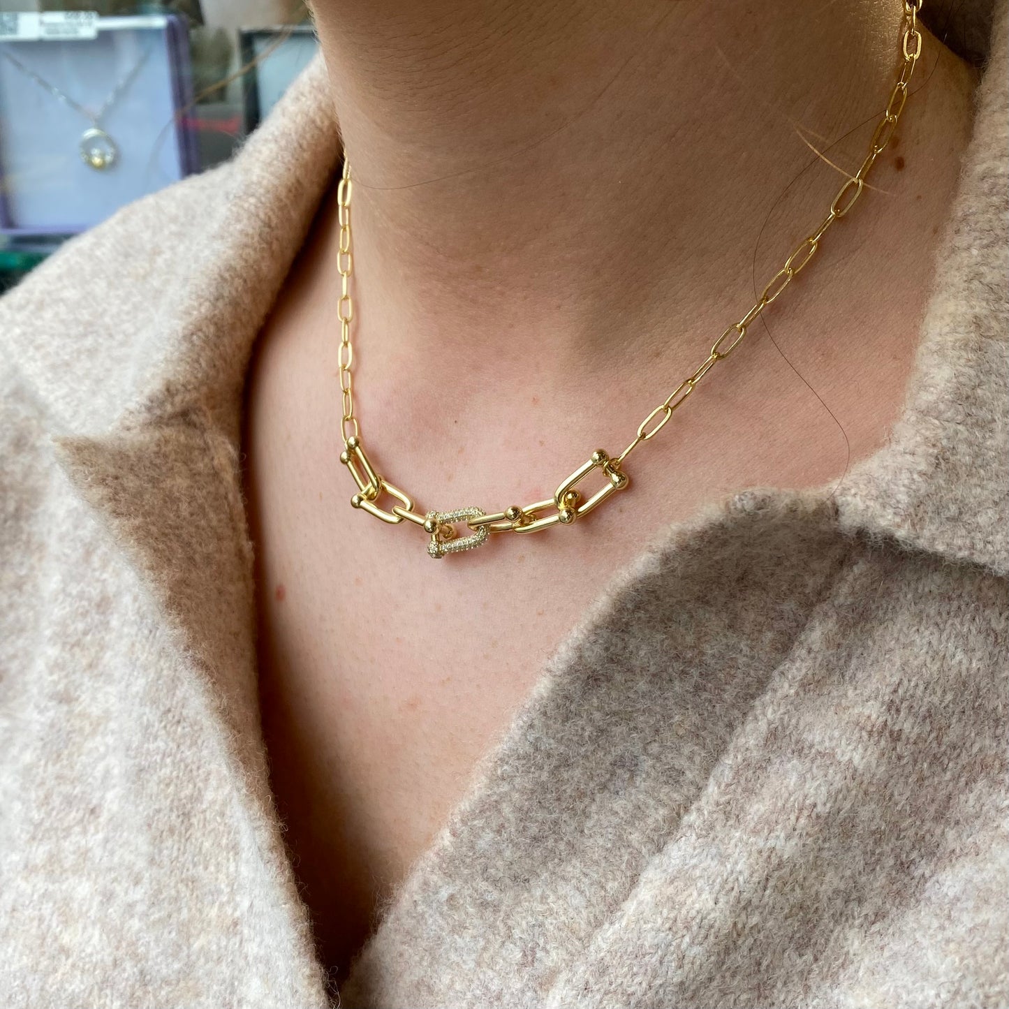 Sunshine CZ Luxe Links Necklace | 40+5cm - John Ross Jewellers