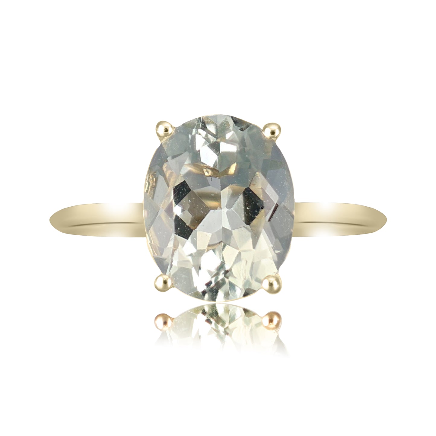 Green Amethyst Solitaire Ring | The Colour Drop - John Ross Jewellers