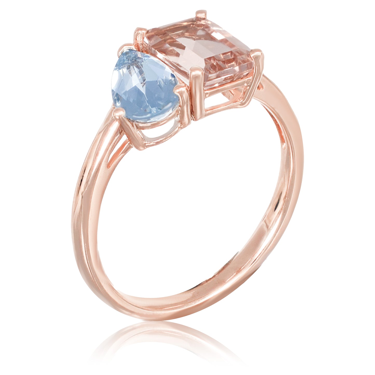 Morganite & Topaz Moi et Toi Ring | The Colour Drop - John Ross Jewellers