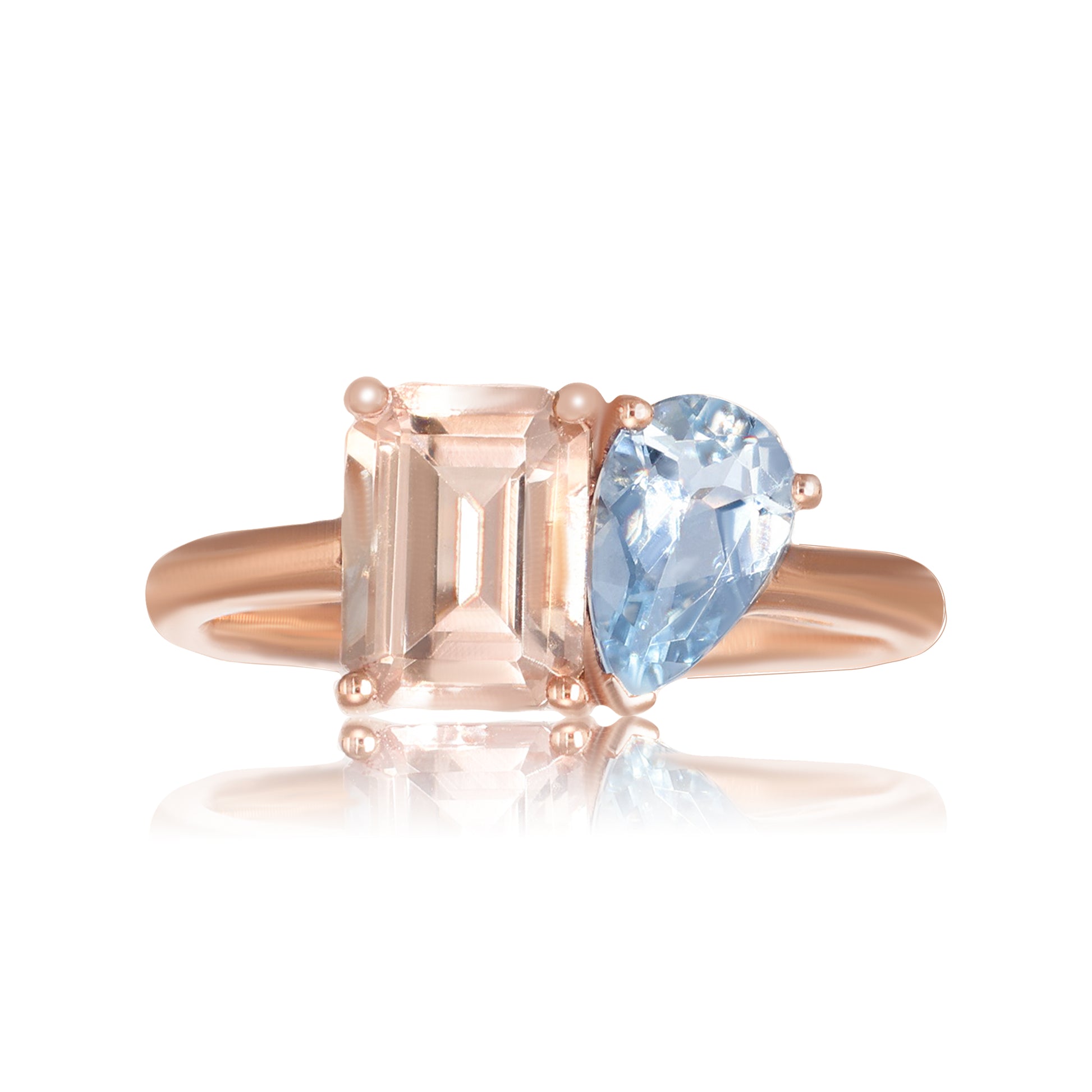 Morganite & Topaz Moi et Toi Ring | The Colour Drop - John Ross Jewellers
