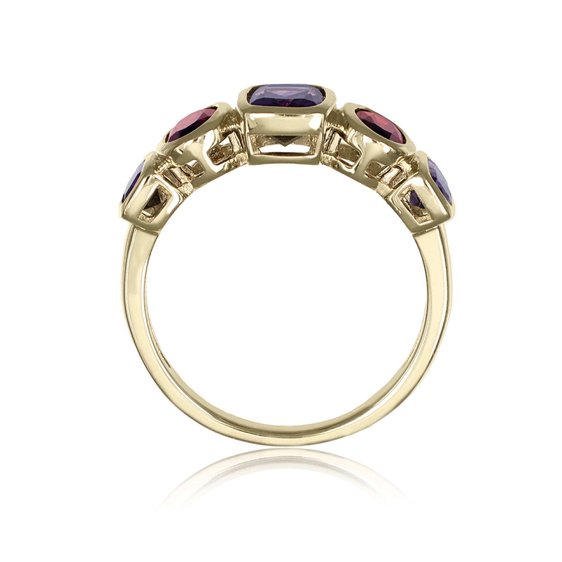 Amethyst & Garnet Gemstone Band Ring | The Colour Drop - John Ross Jewellers