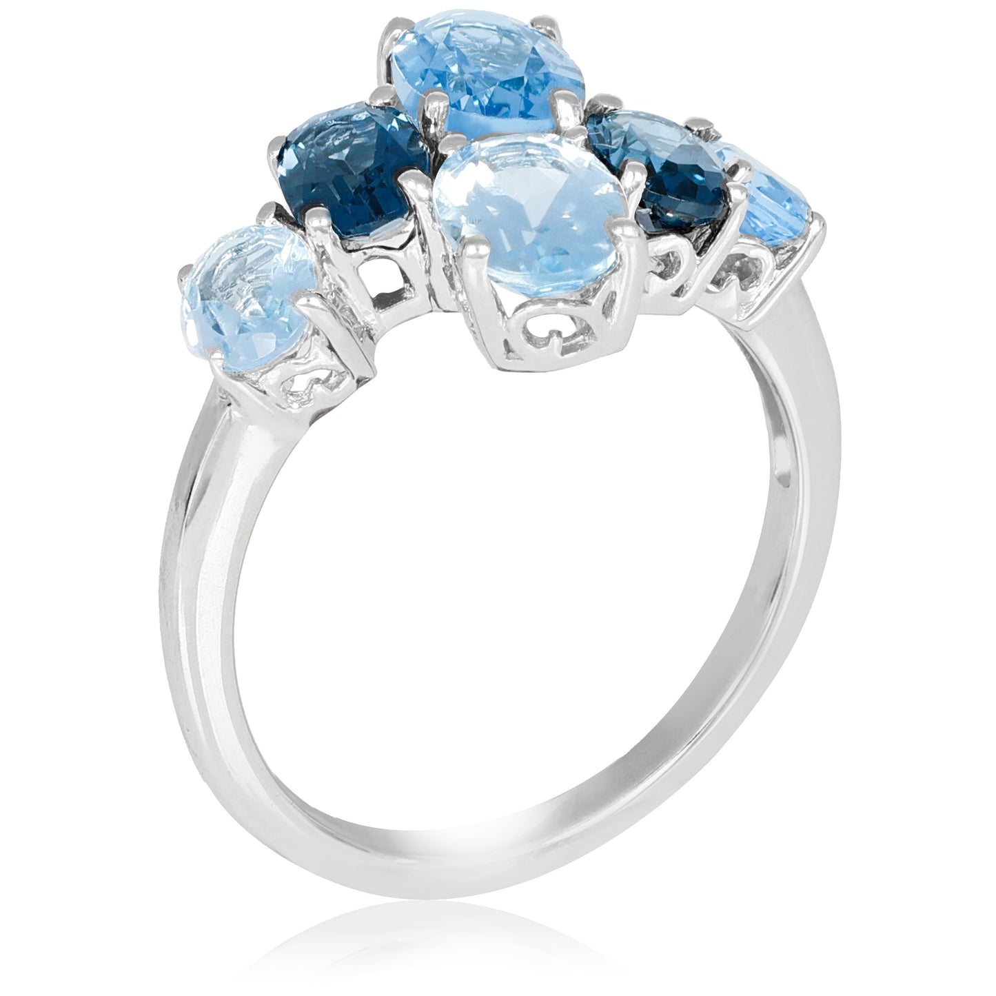 Blue Topaz Crossover Statement Band Ring | The Colour Drop - John Ross Jewellers