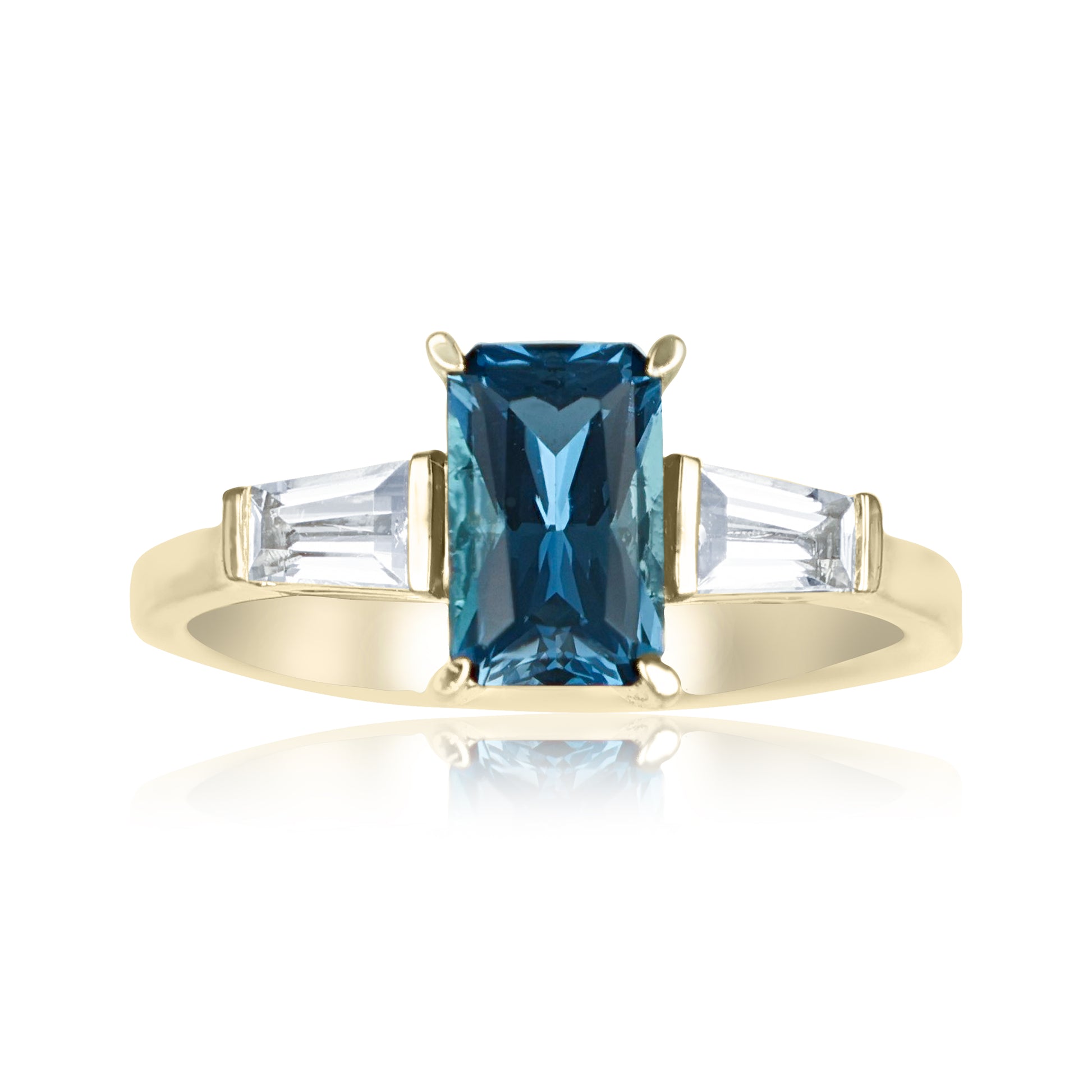 Blue Topaz Trilogy Ring | The Colour Drop - John Ross Jewellers