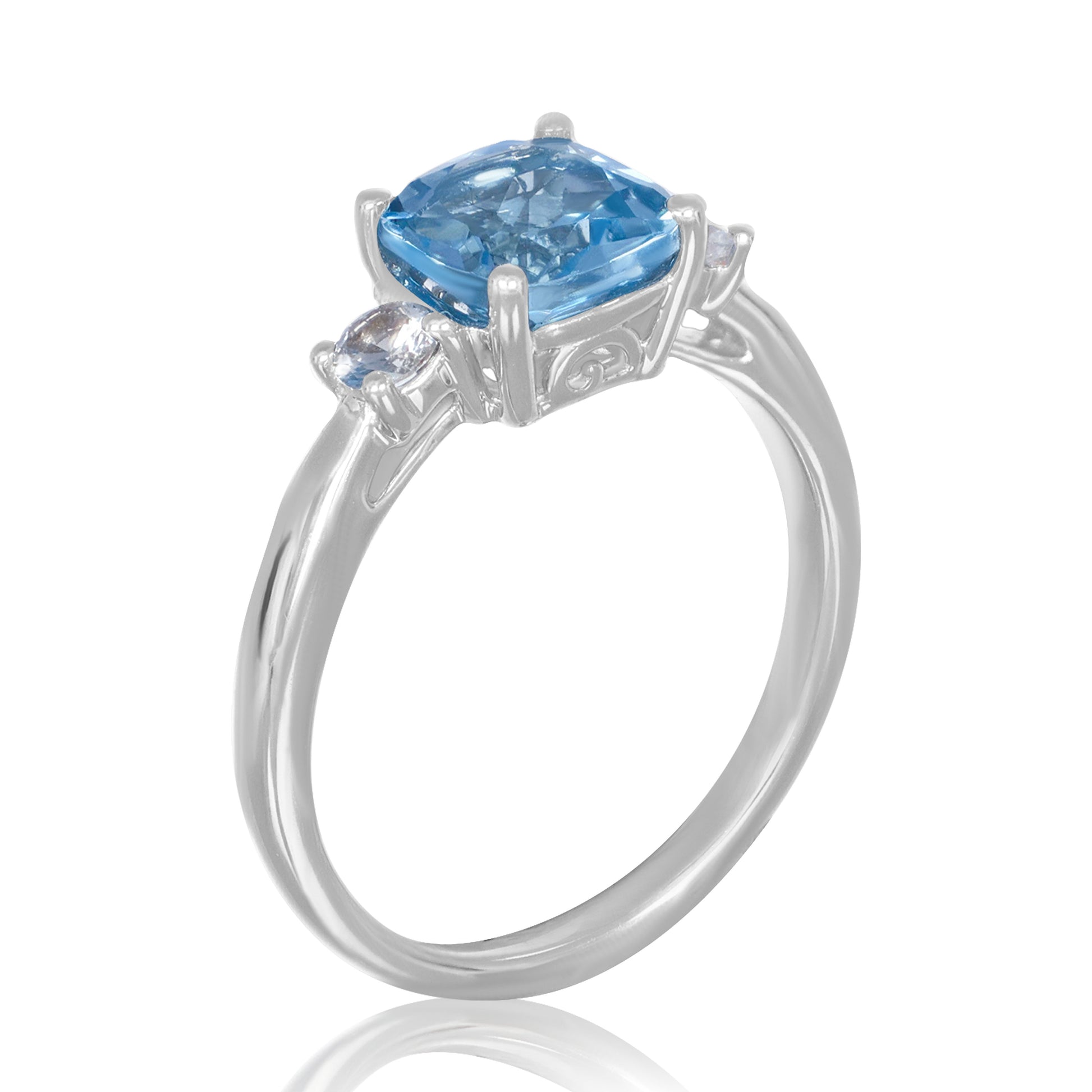 Blue Topaz Trilogy Ring | The Colour Drop - John Ross Jewellers