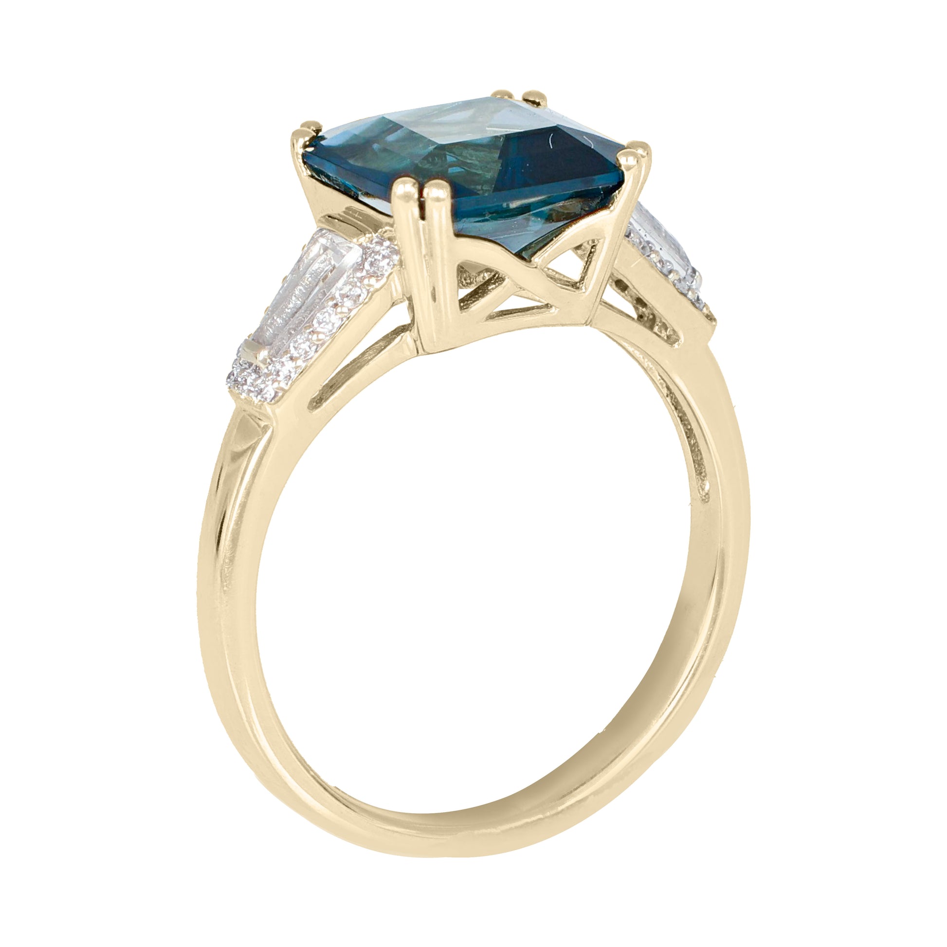 London Blue Topaz Trilogy Ring | The Colour Drop - John Ross Jewellers