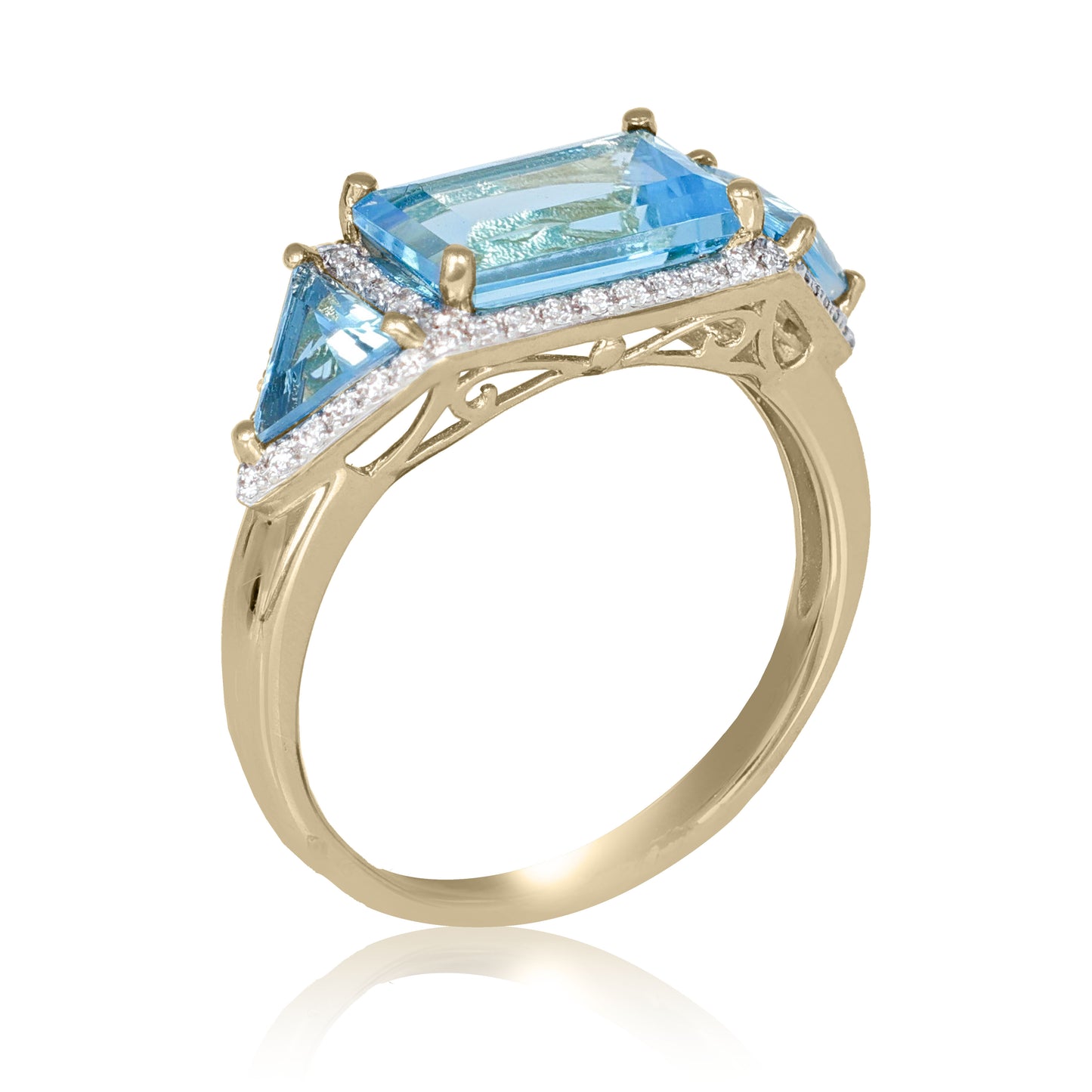 Blue Topaz Trilogy Ring | The Colour Dro - John Ross Jewellers