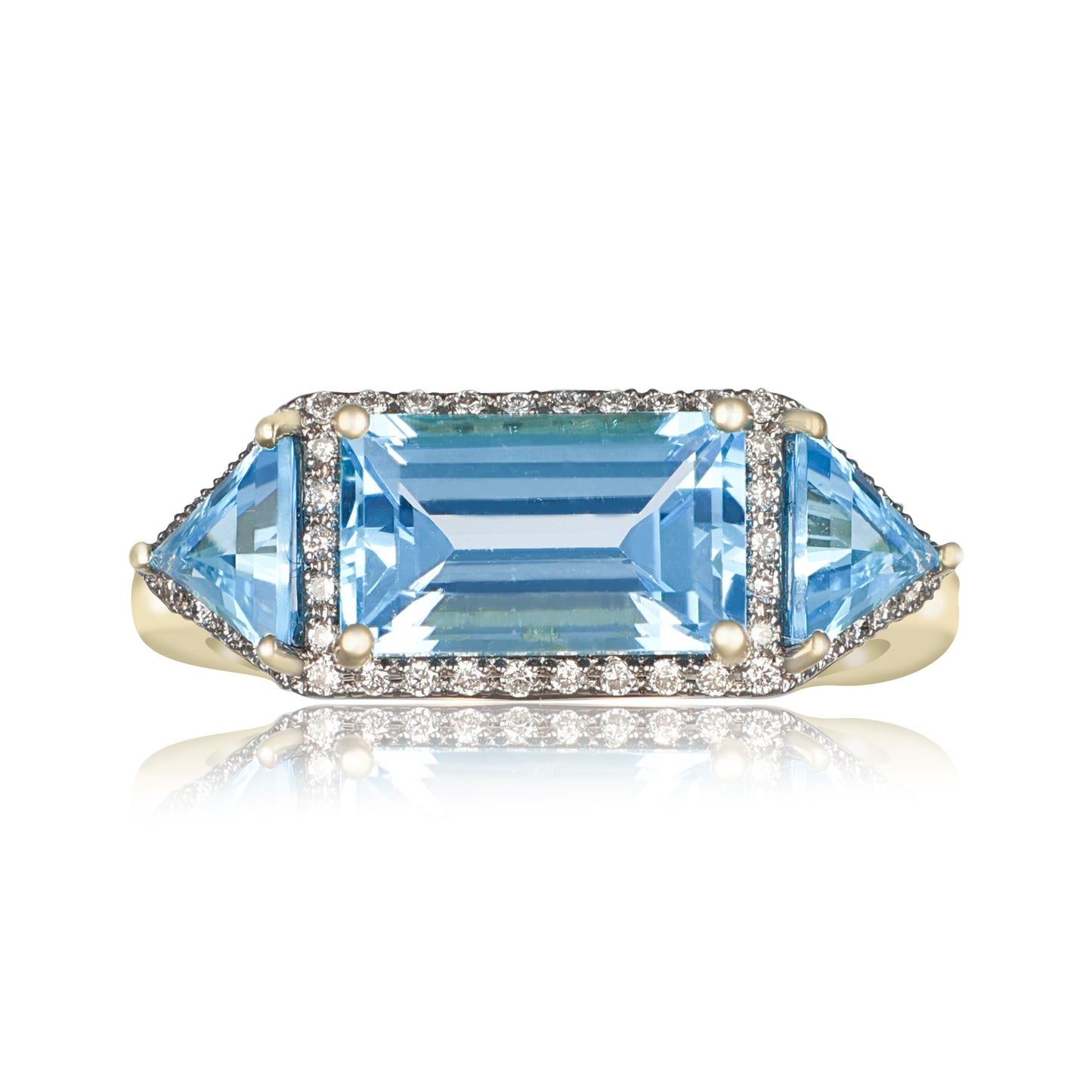 Blue Topaz Trilogy Ring | The Colour Dro - John Ross Jewellers