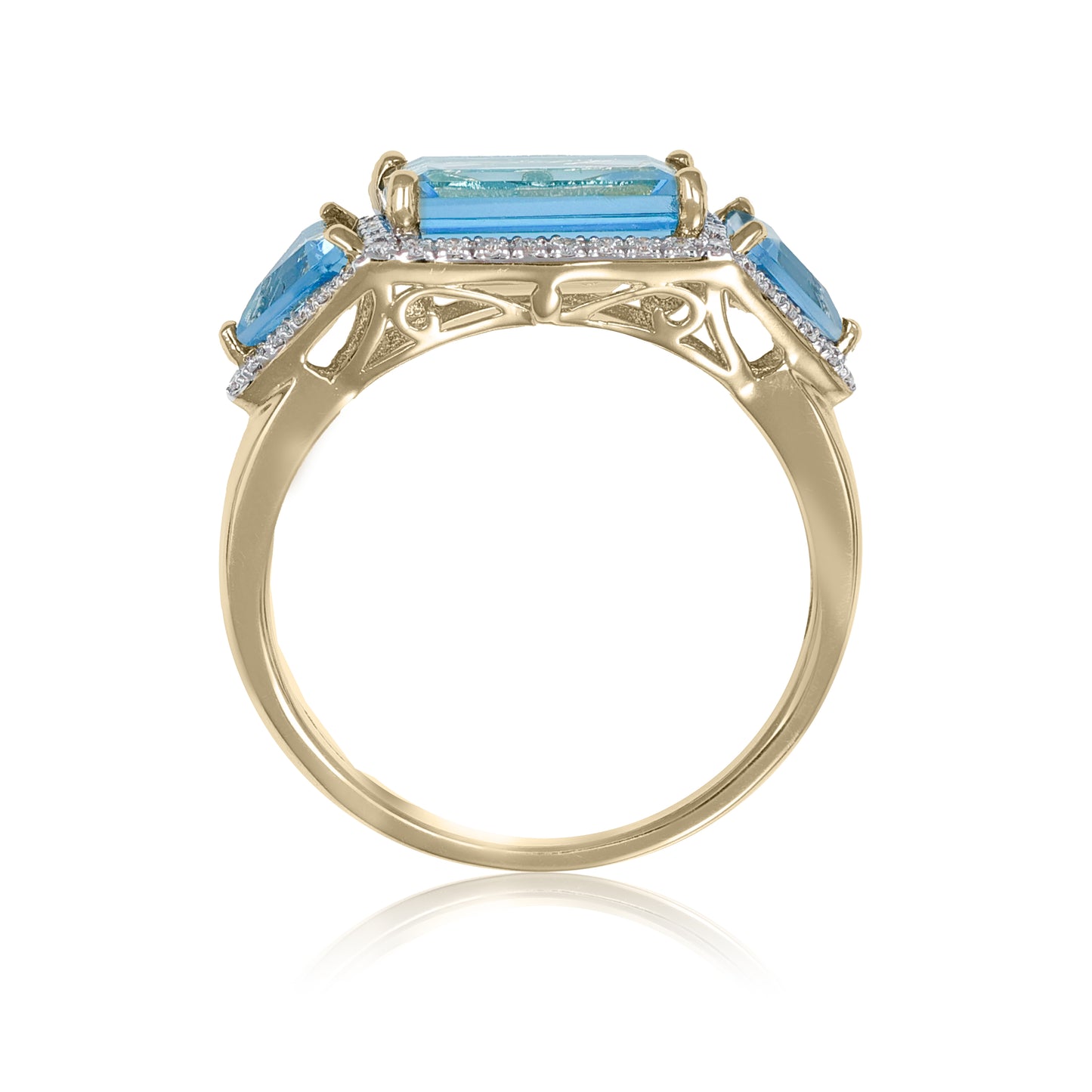 Blue Topaz Trilogy Ring | The Colour Dro - John Ross Jewellers