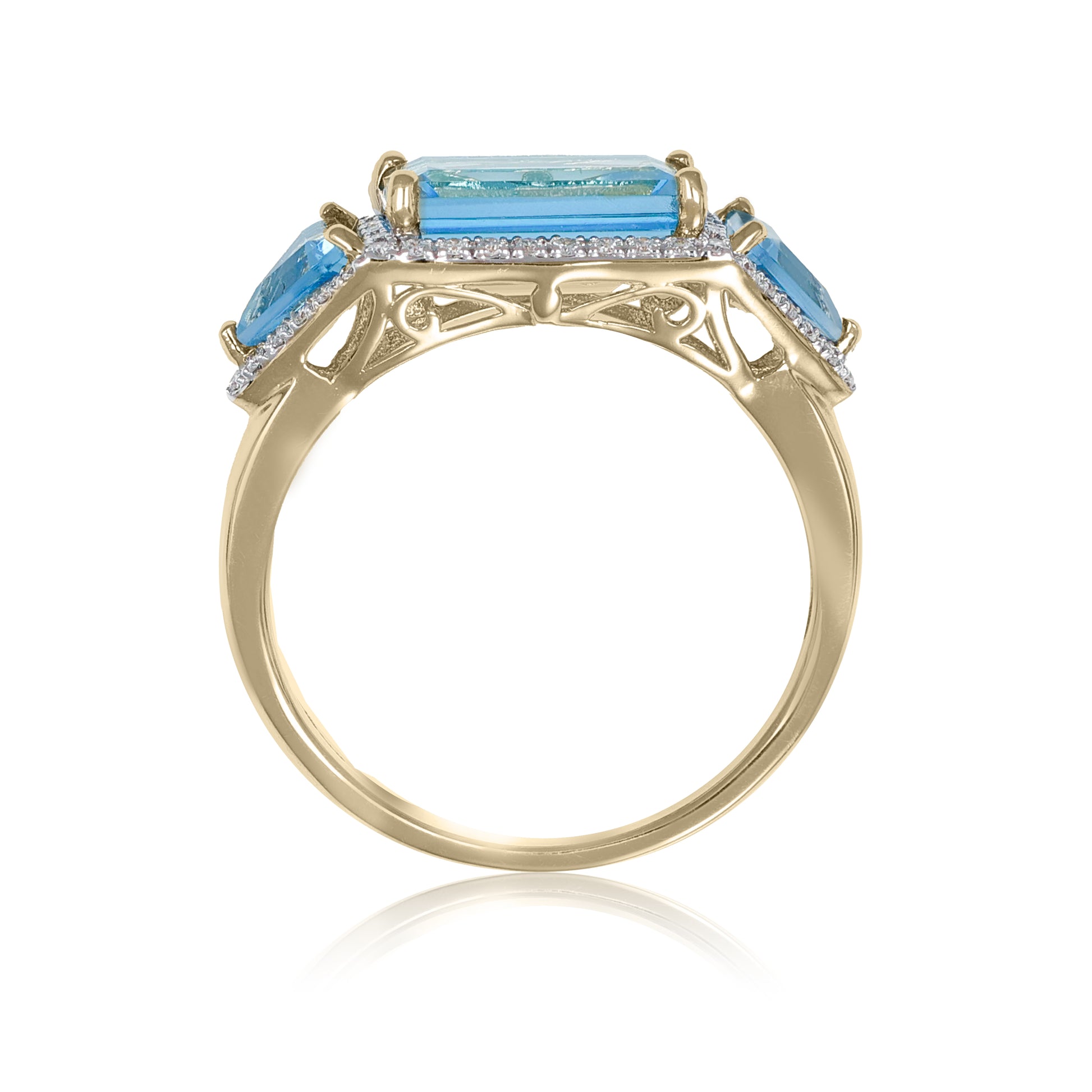 Blue Topaz Trilogy Ring | The Colour Dro - John Ross Jewellers
