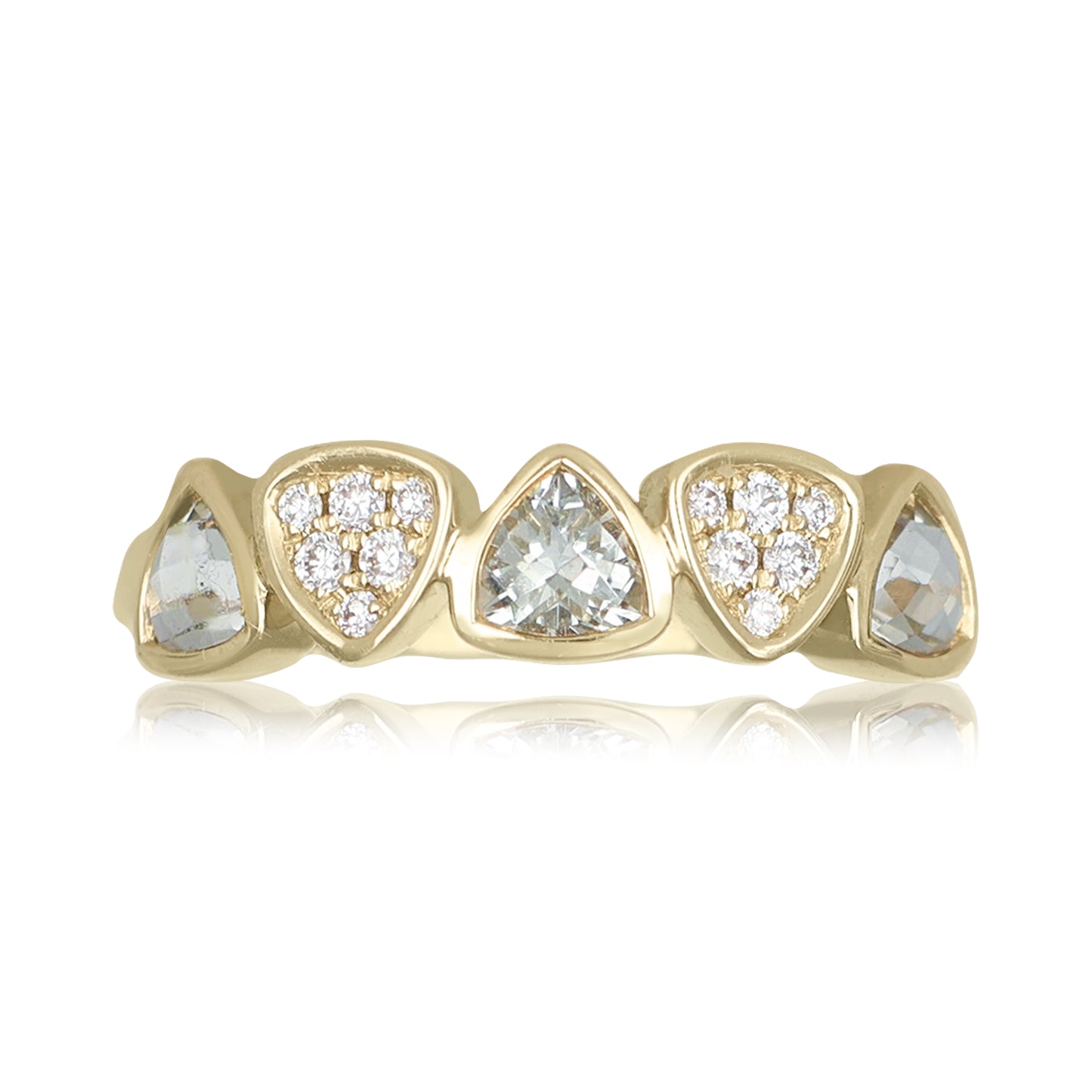 Green Amethyst & Diamond Band Ring | The Colour Drop - John Ross Jewellers