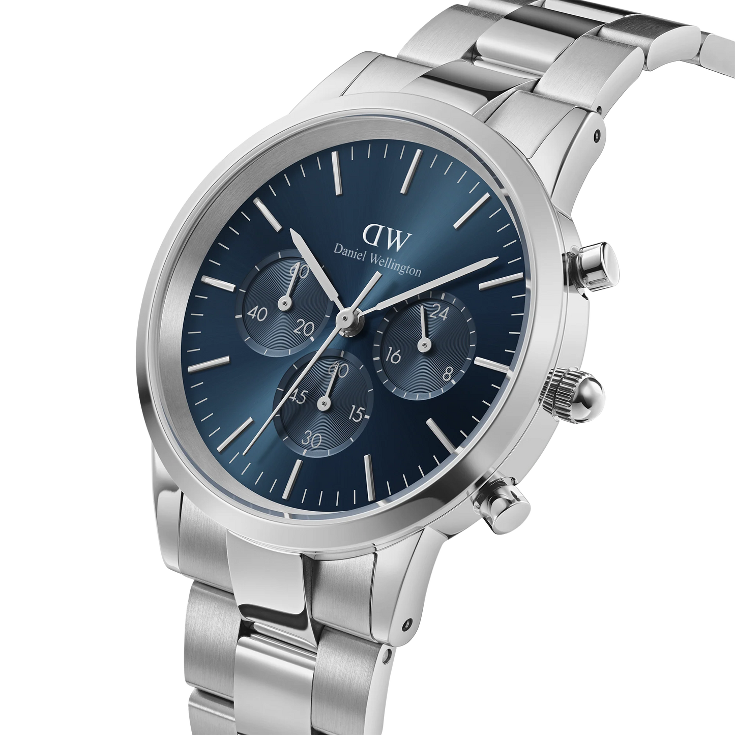Daniel Wellington Iconic Chronograph Arctic Silver | 42mm - John Ross Jewellers