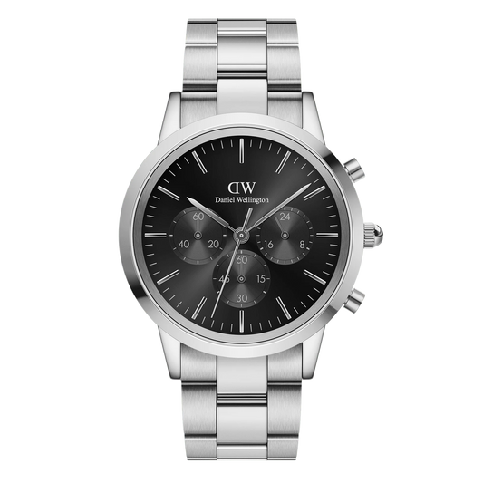 Daniel Wellington Iconic Chronograph Onyx Silver | 42mm - John Ross Jewellers