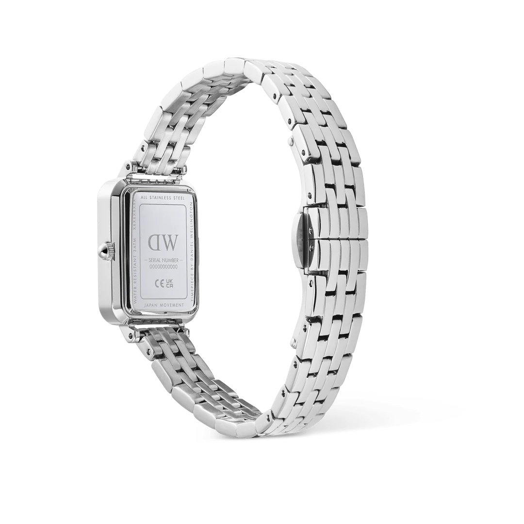 Daniel Wellington Quadro Roman Numerals Date 5-link Silver | 20x26mm - John Ross Jewellers