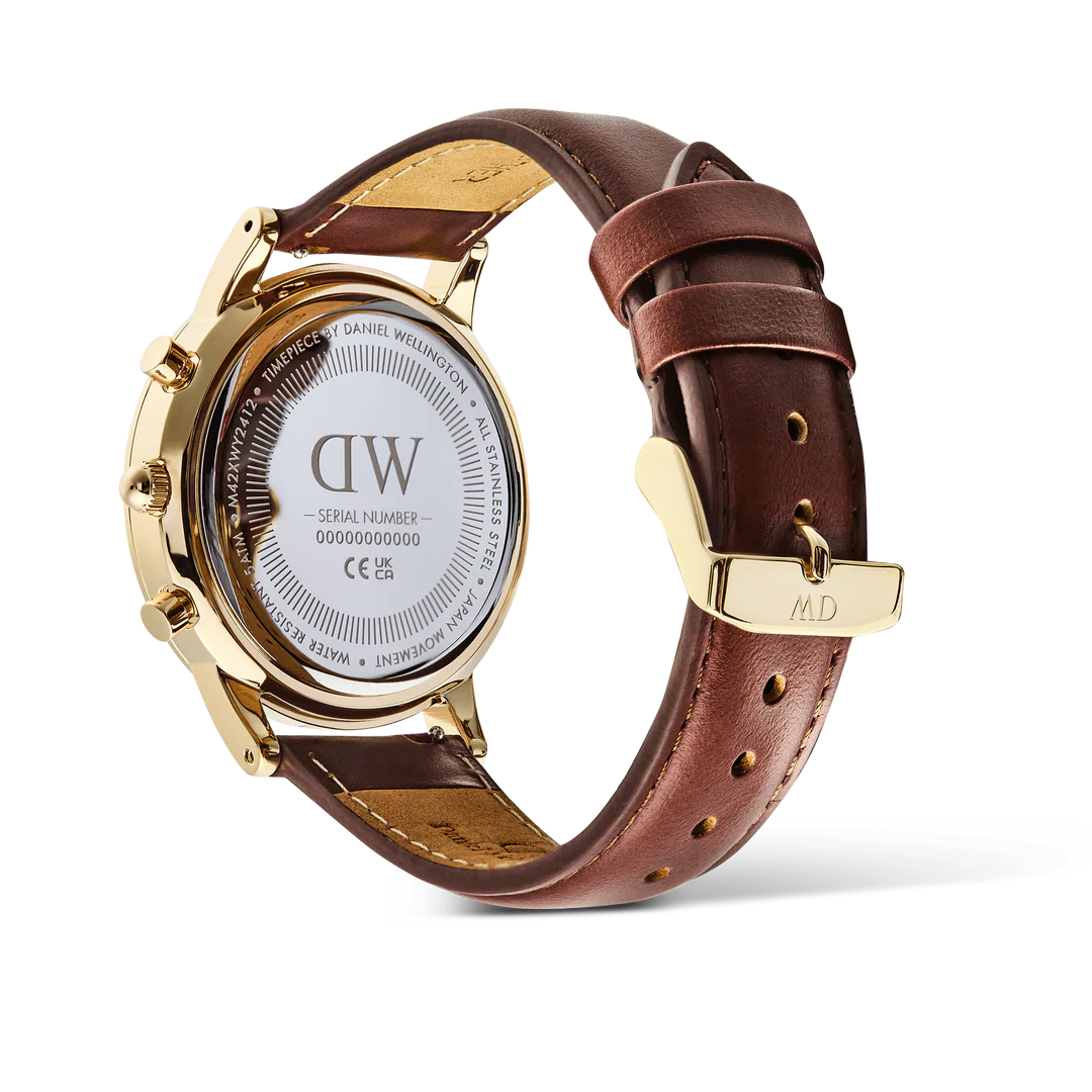 Daniel Wellington Iconic Chronograph St Mawes Emerald Panda Gold | 42mm - John Ross Jewellers