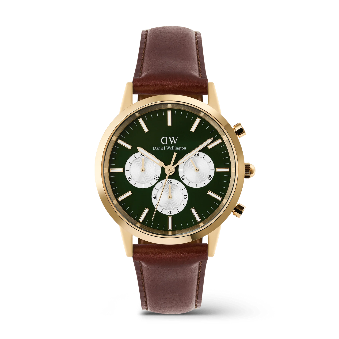 Daniel Wellington Iconic Chronograph St Mawes Emerald Panda Gold | 42mm - John Ross Jewellers