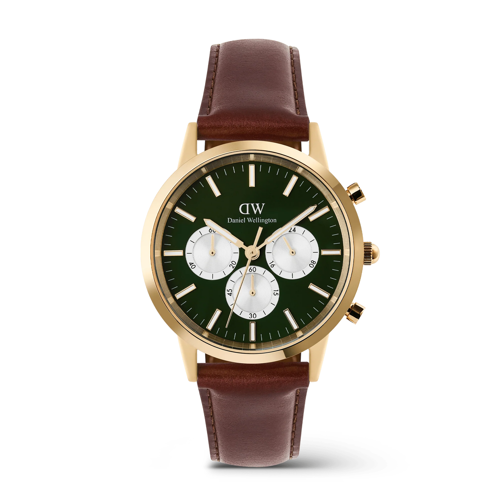 Daniel Wellington Iconic Chronograph St Mawes Emerald Panda Gold | 42mm - John Ross Jewellers