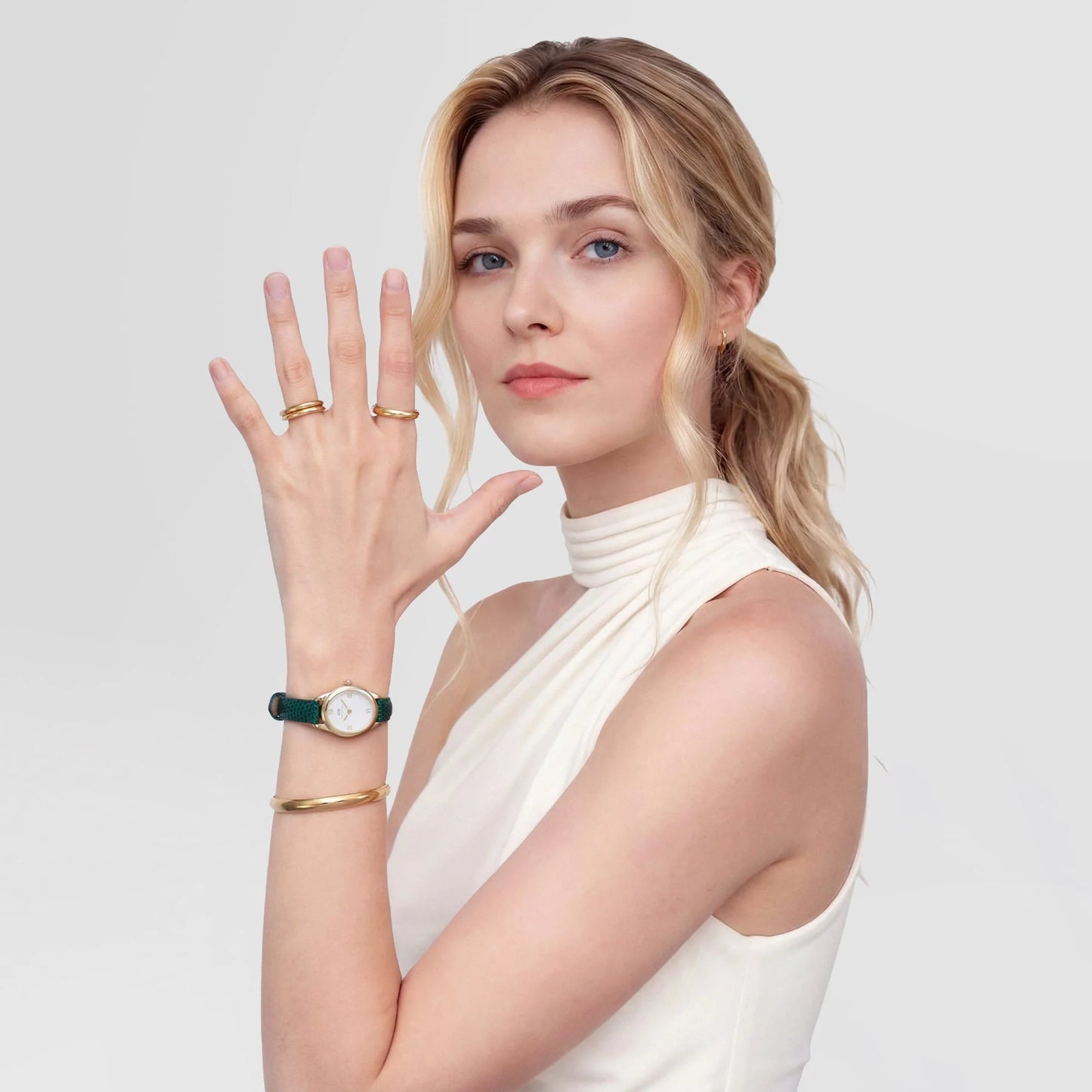 Daniel Wellington Ophelia Mini | Gold Green Lizard