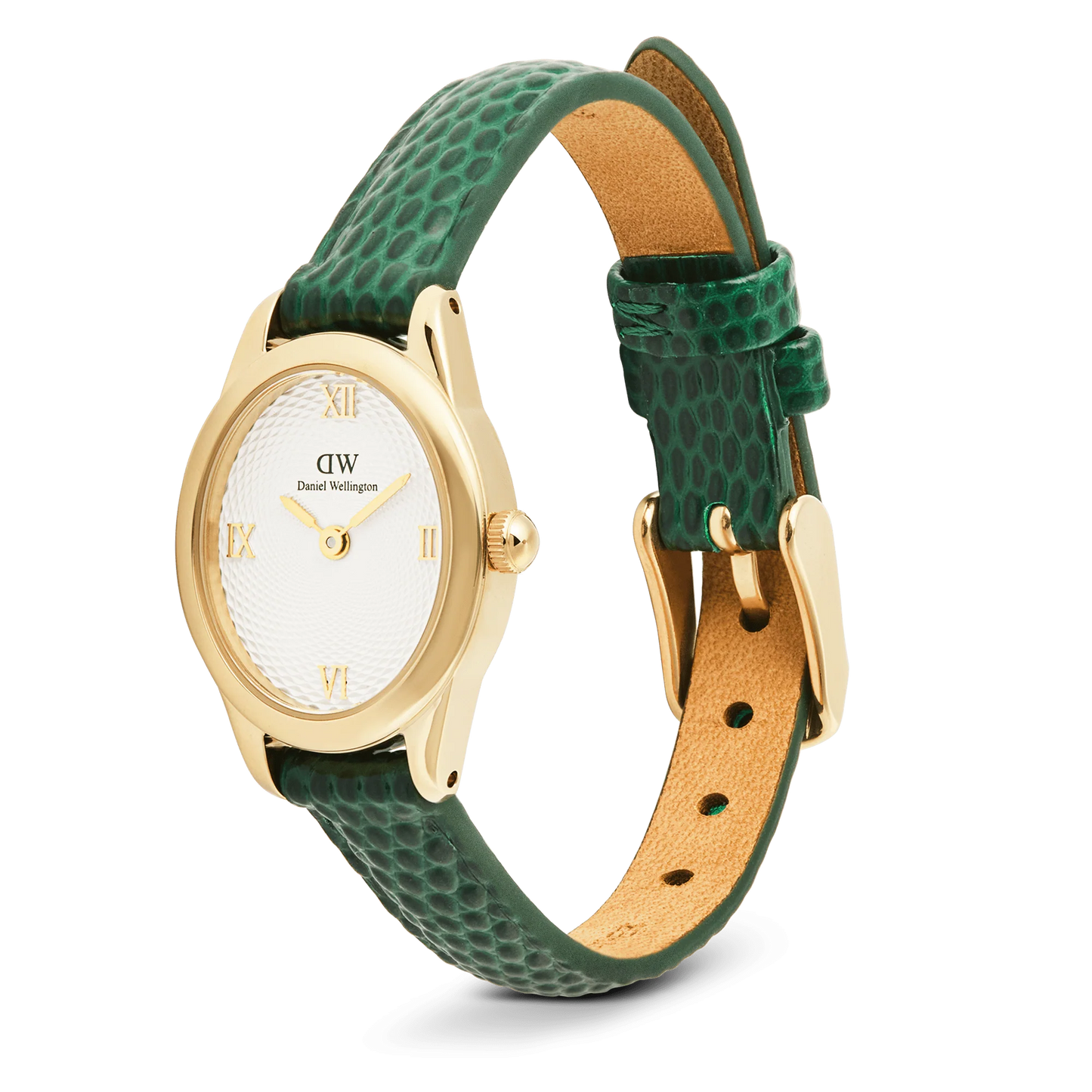 Daniel Wellington Ophelia Mini | Gold Green Lizard