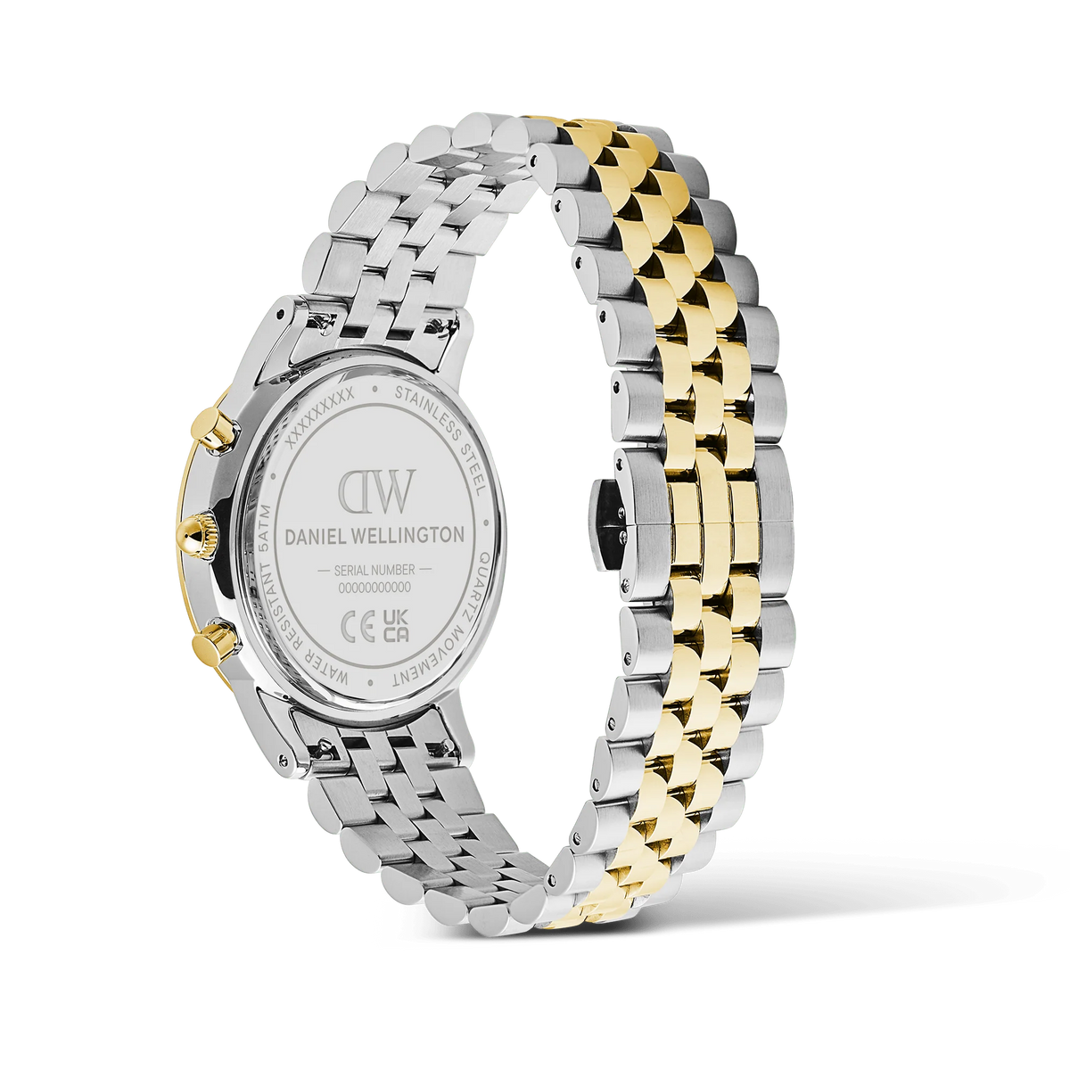 Daniel Wellington Iconic Chronograph Arch 5-Link Emerald Panda Two Tone | 42mm