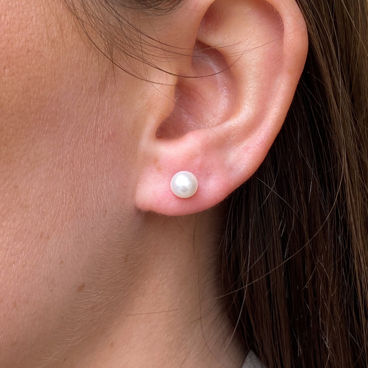 Silver Freshwater Pearl Stud Earrings | 6.0-6.5mm - John Ross Jewellers