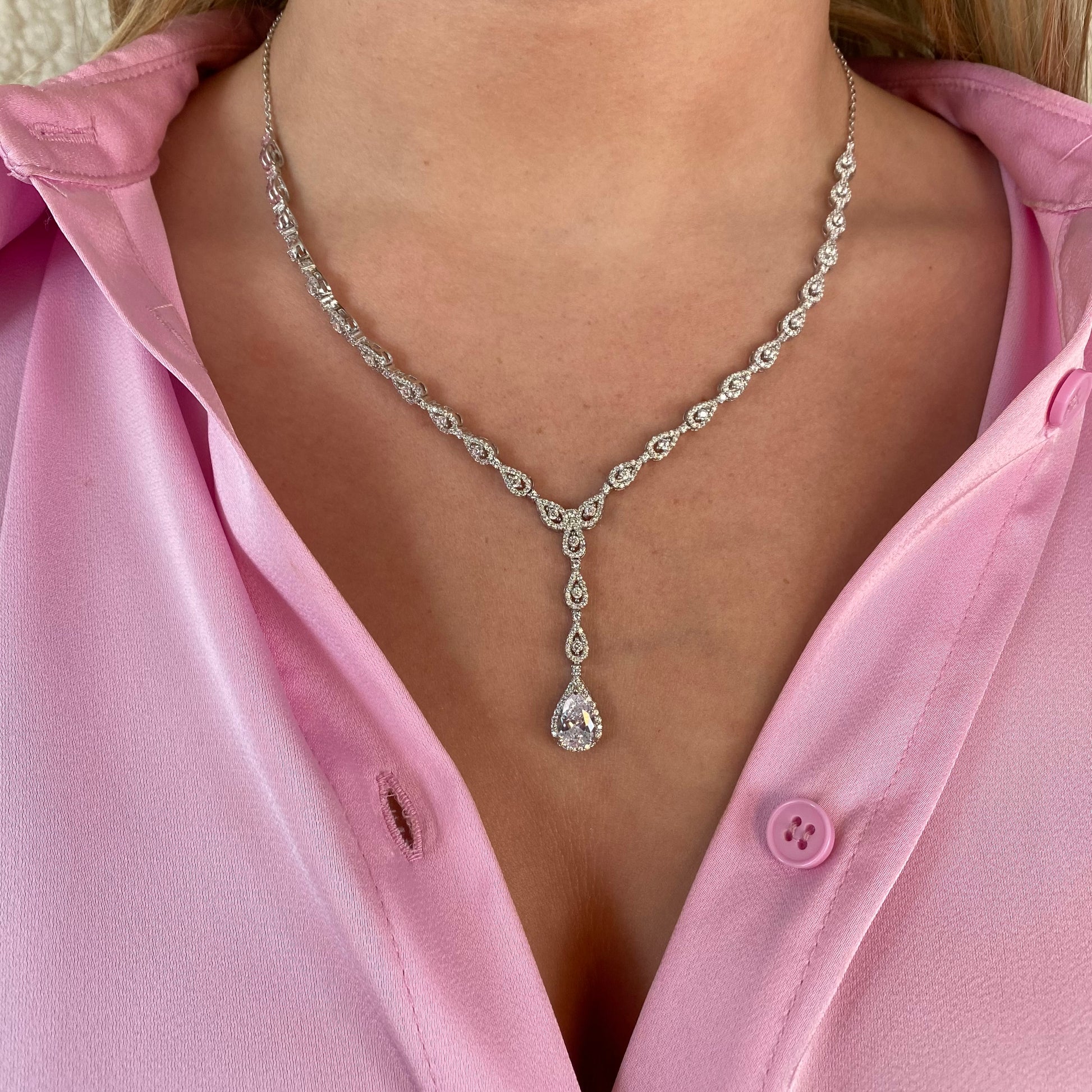 Silver Emilie Necklace by Comero featuring a sleek, elegant design with a delicate chain and subtle pendant.