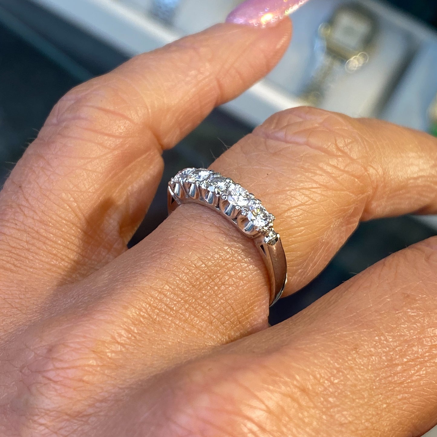 Platinum Five Stone Diamond Eternity Ring | 0.55ct - John Ross Jewellers