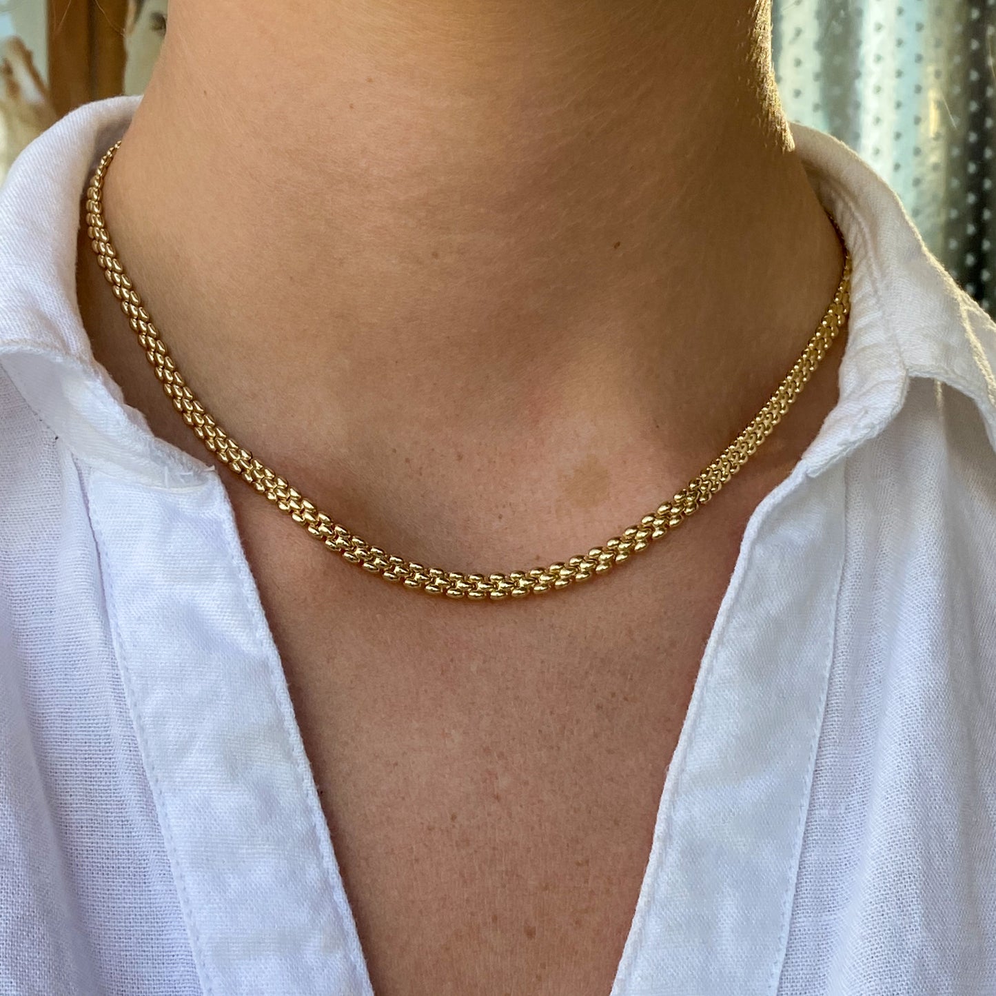 9ct Gold Flat Linked Necklace - John Ross Jewellers