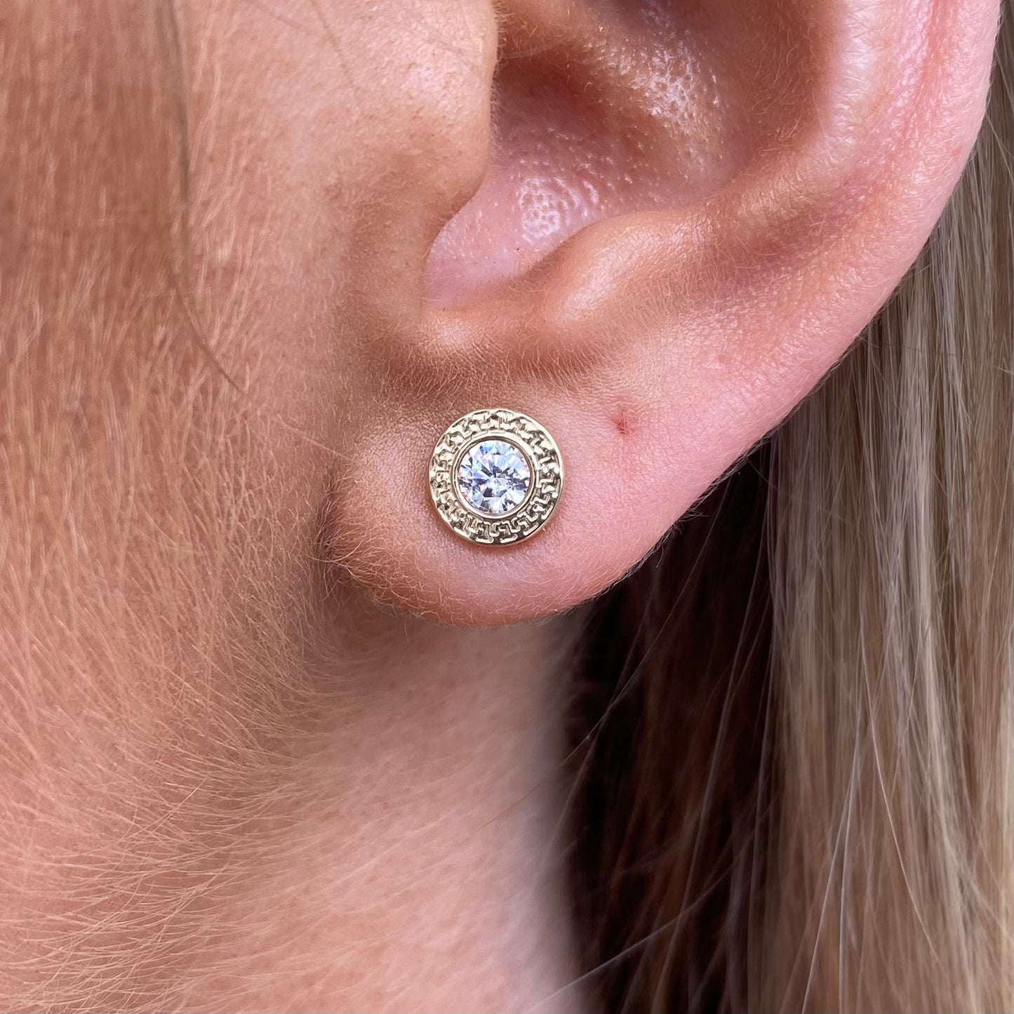 9ct Gold CZ Stud Earrings
