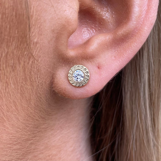9ct Gold CZ Stud Earrings