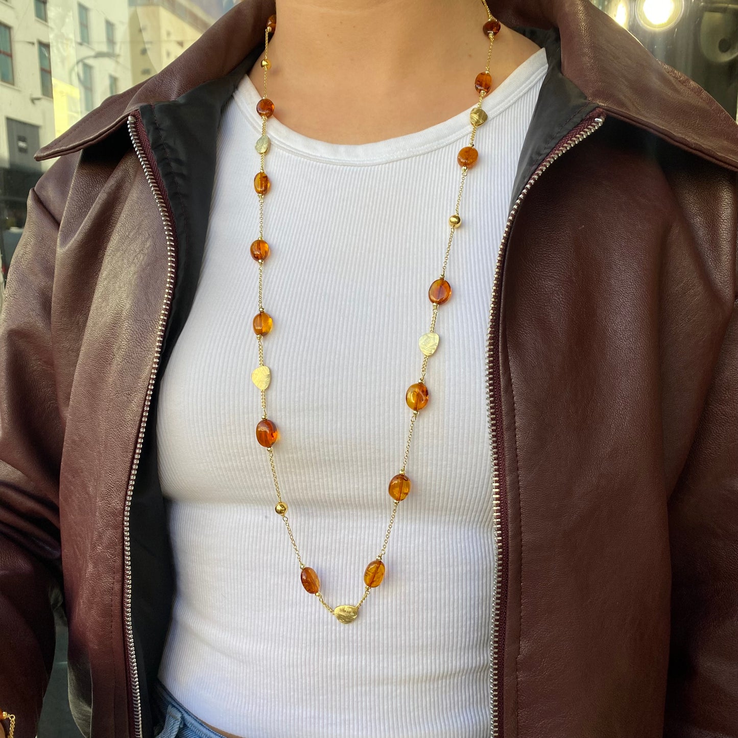 Baroque Necklace | Clio | Amber