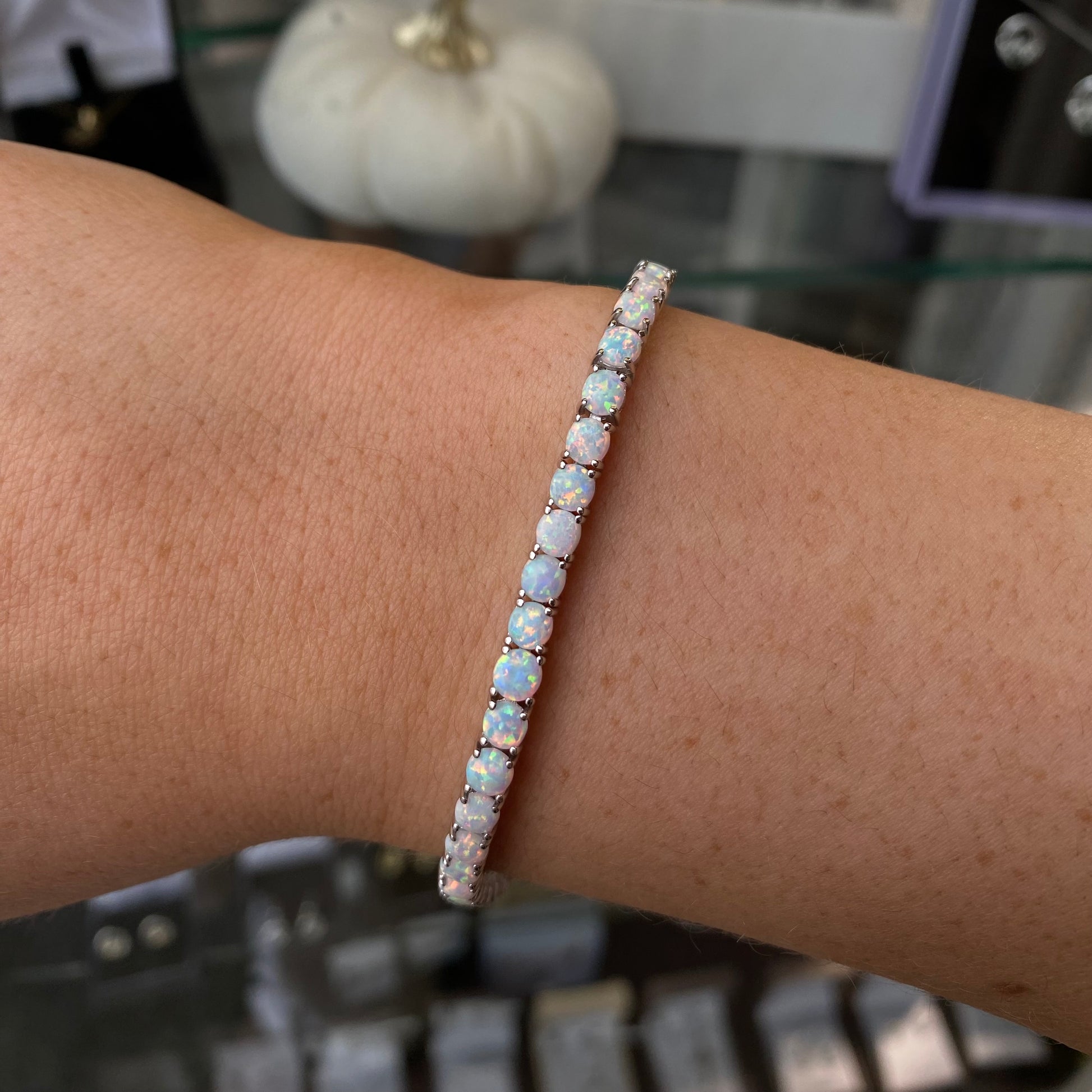 Silver Opalique Tennis Bracelet - John Ross Jewellers