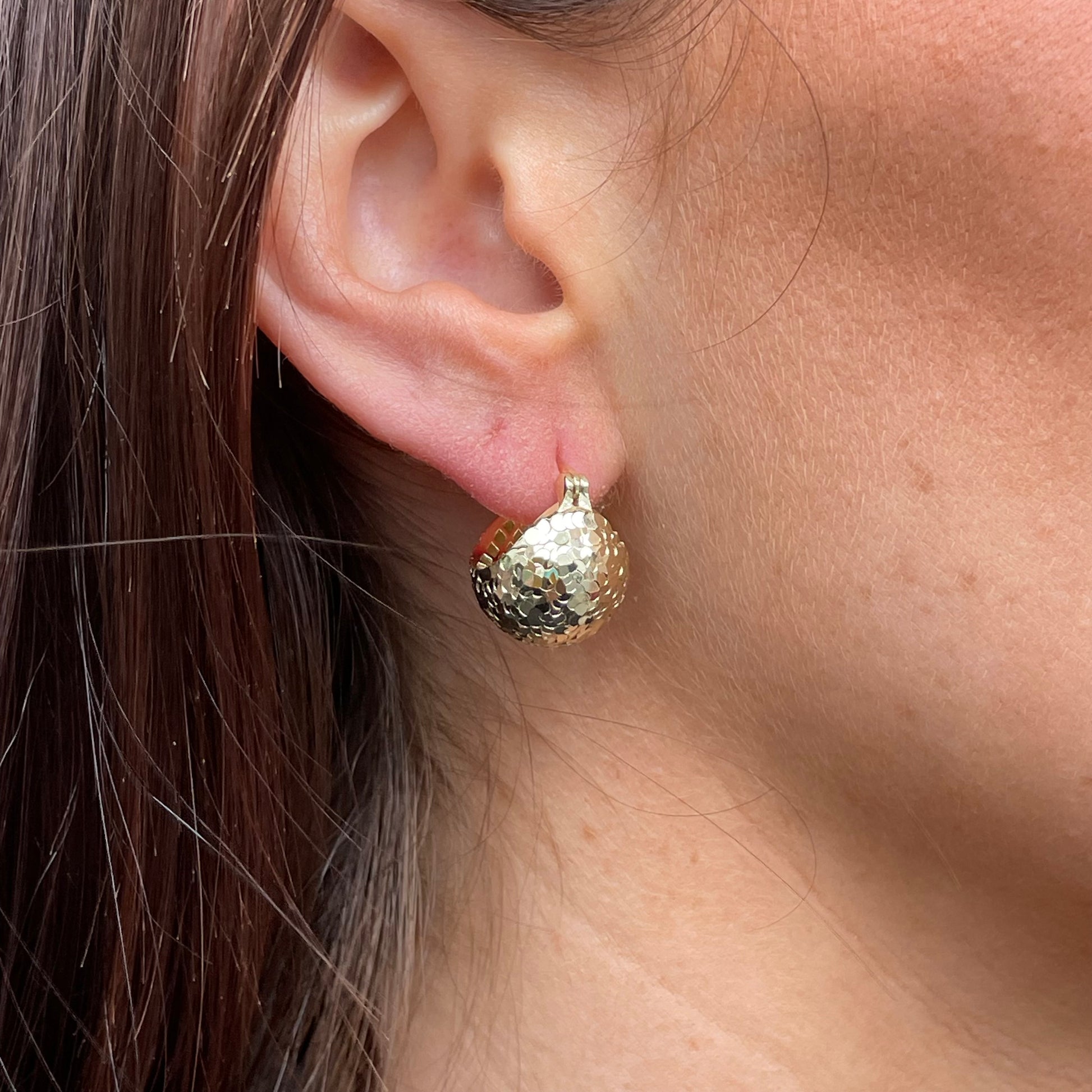 Sunshine Textured Creole Hoop Earrings - John Ross Jewellers