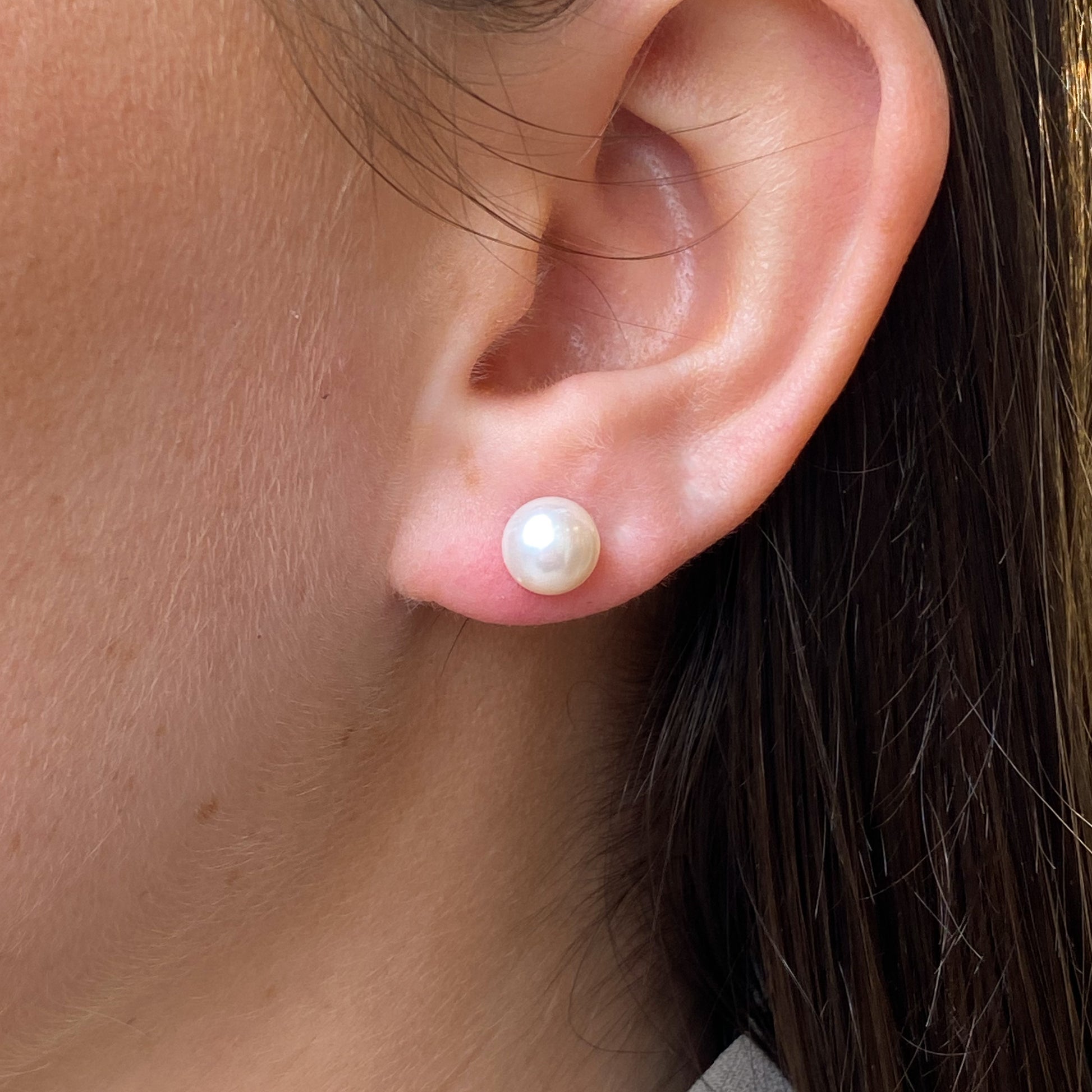 Silver Freshwater Pearl Stud Earrings | 7.5-8.0mm - John Ross Jewellers