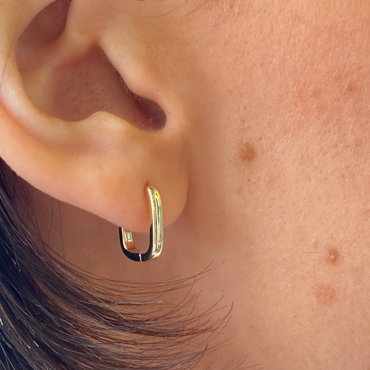 Sunshine Rectangular Huggie Hoop Earrings