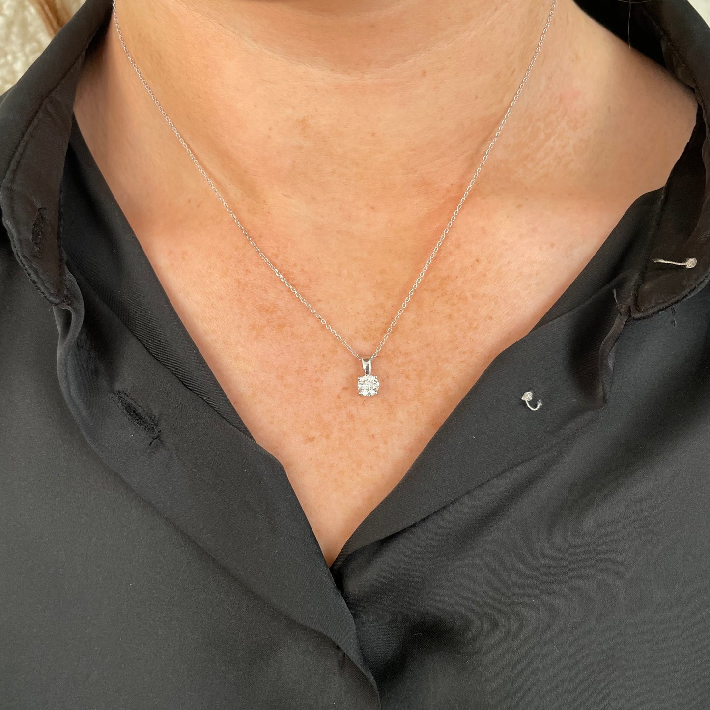 18ct White Gold Diamond Solitaire Pendant 1.01ct - John Ross Jewellers