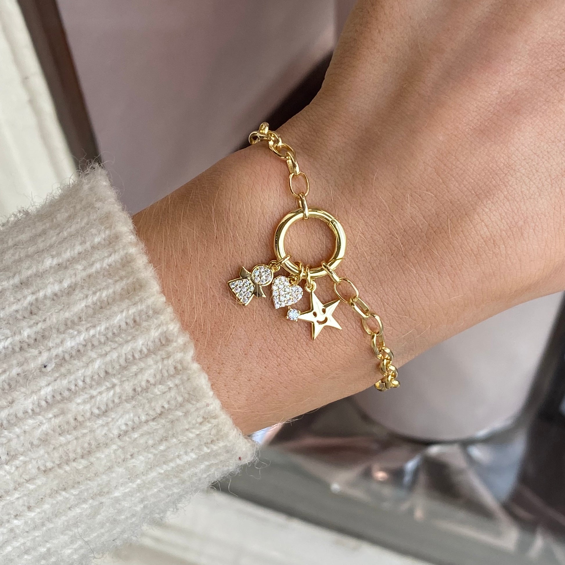 Sunshine Charming Bracelet | 17+3cm | Star, Heart & Angel - John Ross Jewellers