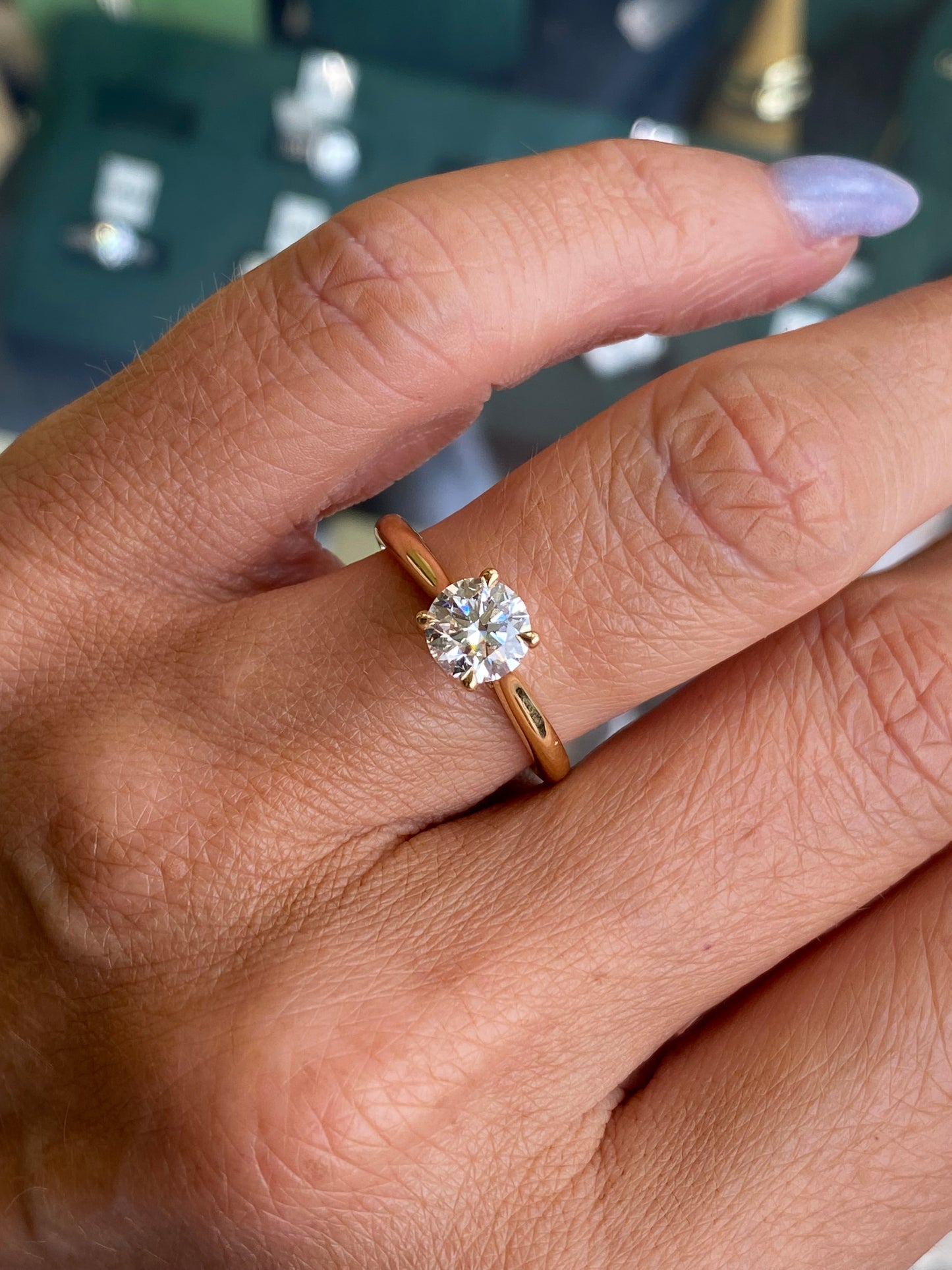 18ct Gold Solitaire Engagement Ring | Certificated Lab 1.03ct