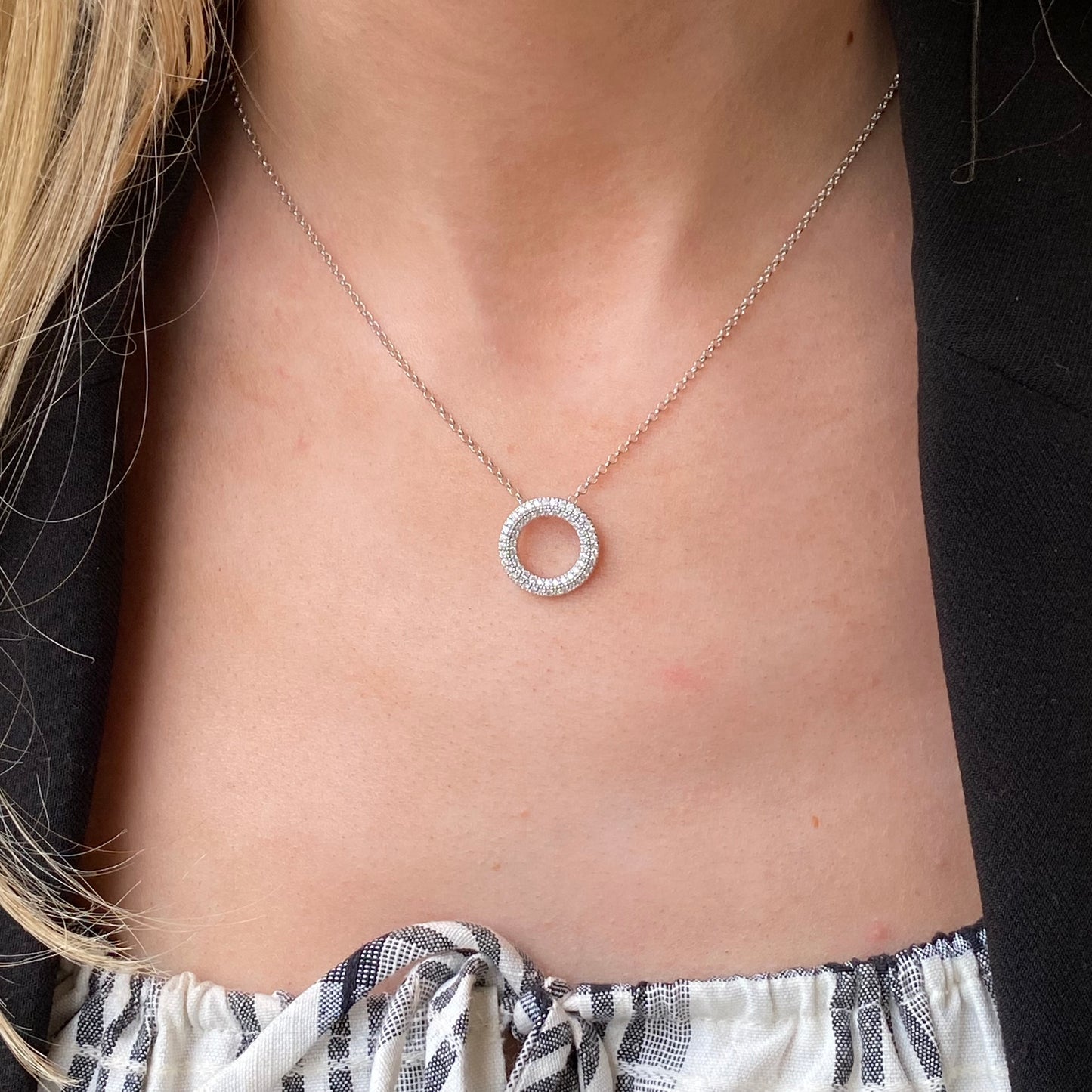 Silver CZ Eternity Necklace | 42+5cm - John Ross Jewellers