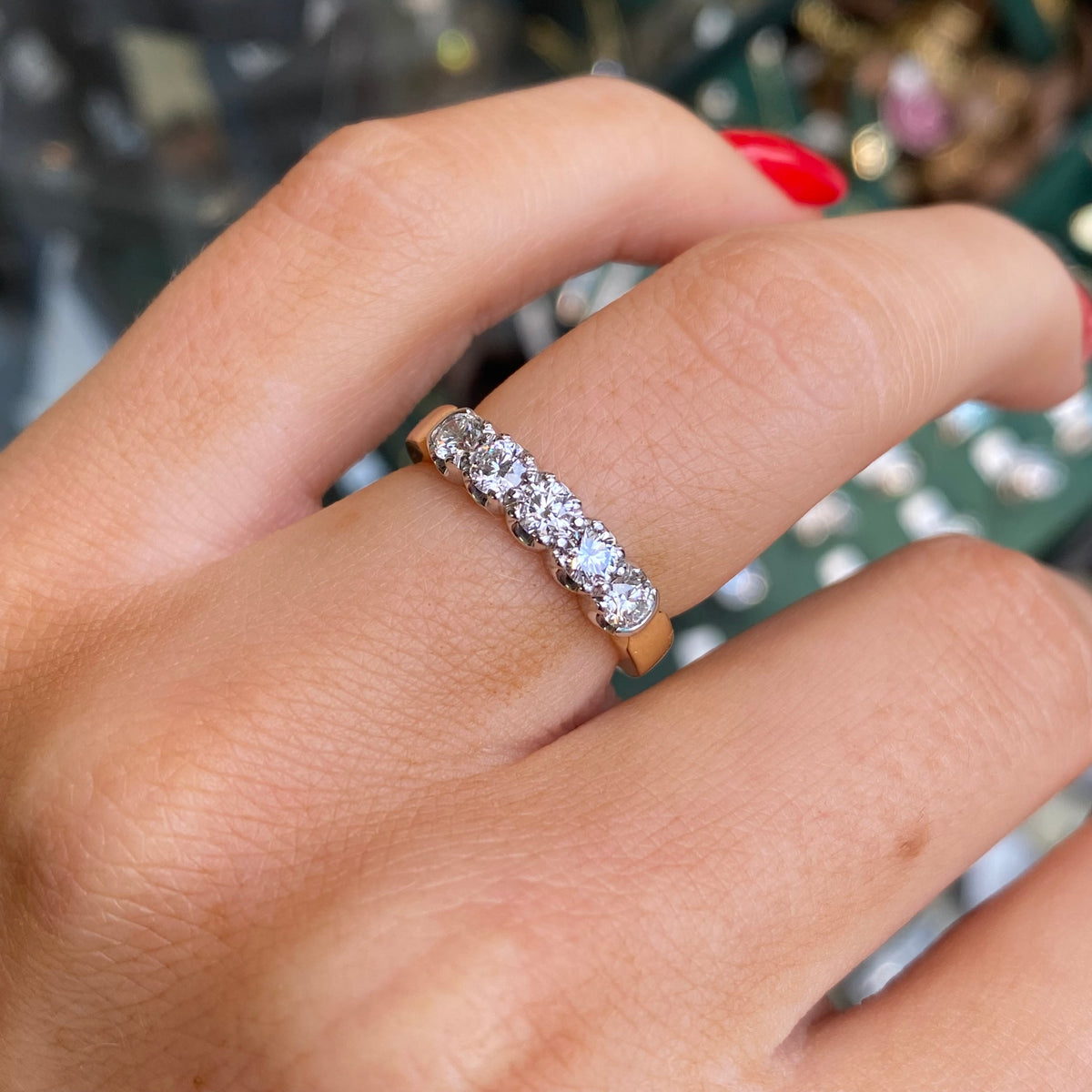 18ct Gold Five Stone Diamond Eternity Ring | 0.66ct